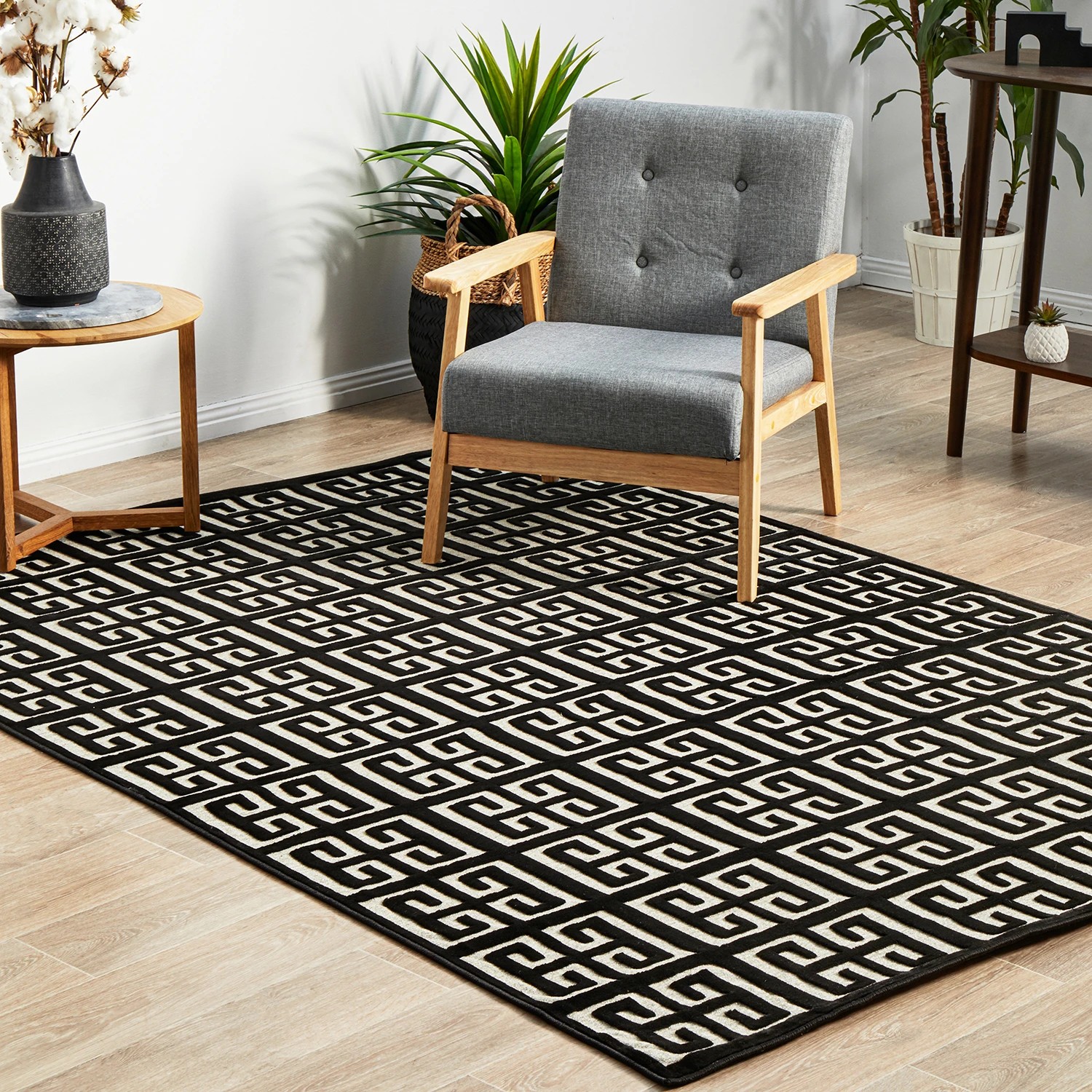 3 Common Ground Rugs Citadel Brenda 290x200cm - Large Floor Rug - Black, 3 of 7