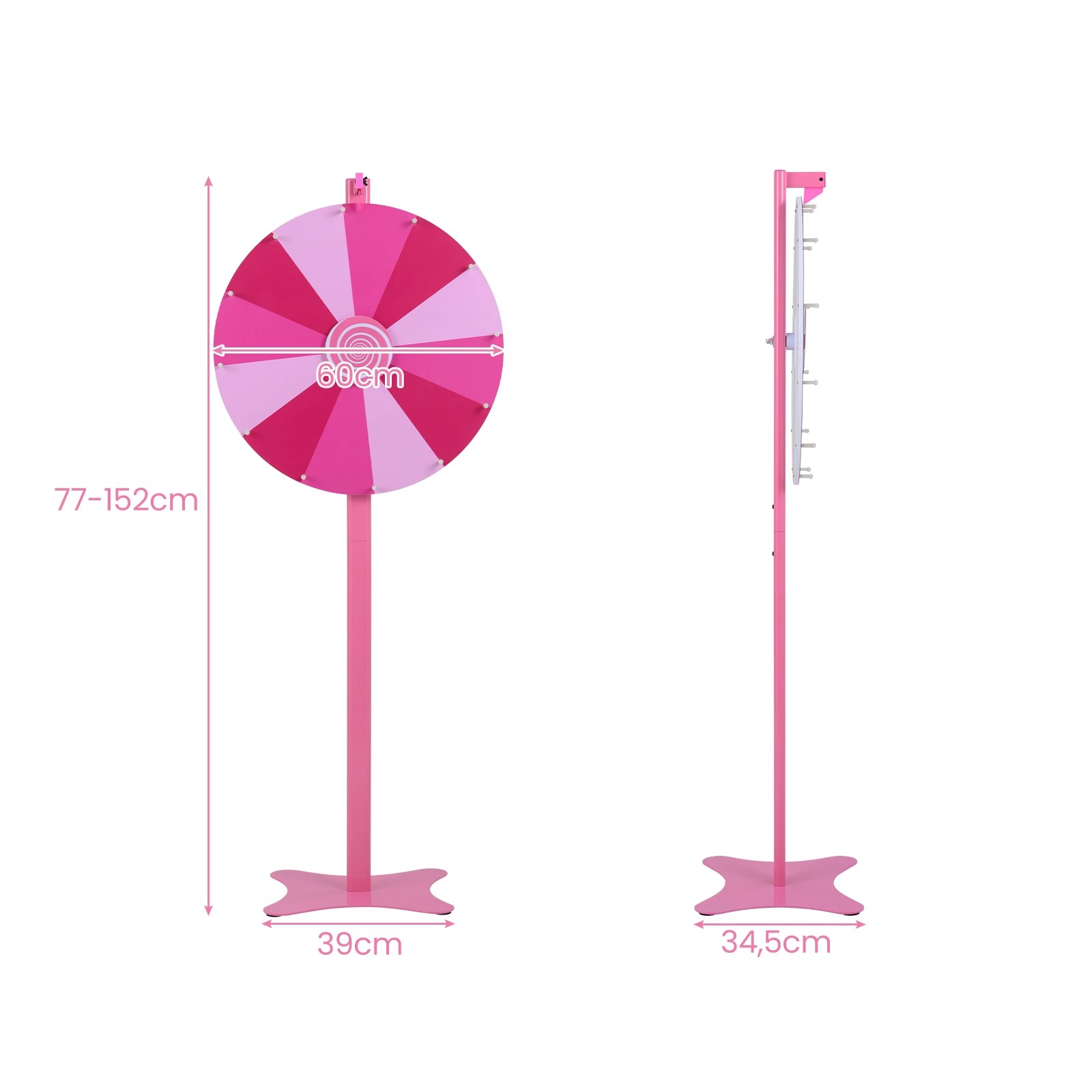 4 Costway 77-152cm Prize Wheel Wheel Spinner Tabletop/Floor Stand Editable 12 Slot, 4 of 4