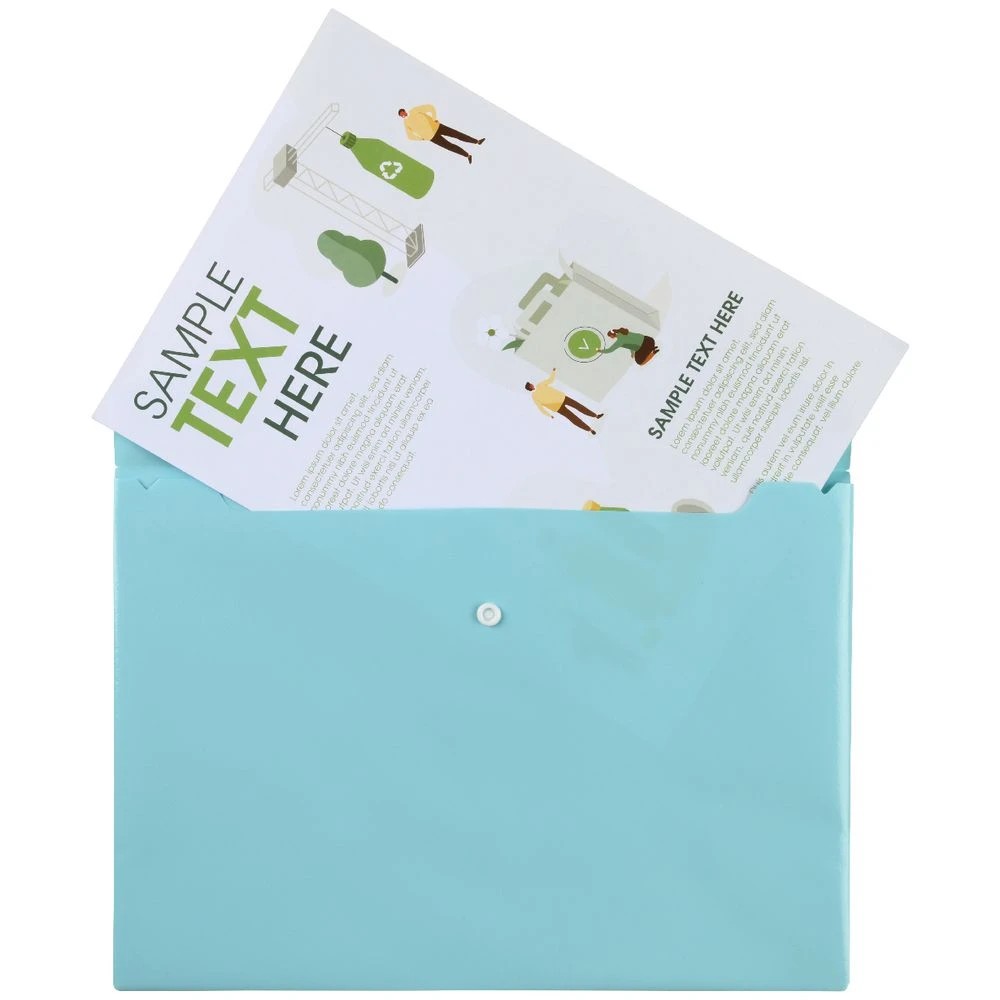 3 J.Burrows Antibacterial A4 Document Wallet Aqua, 3 of 3