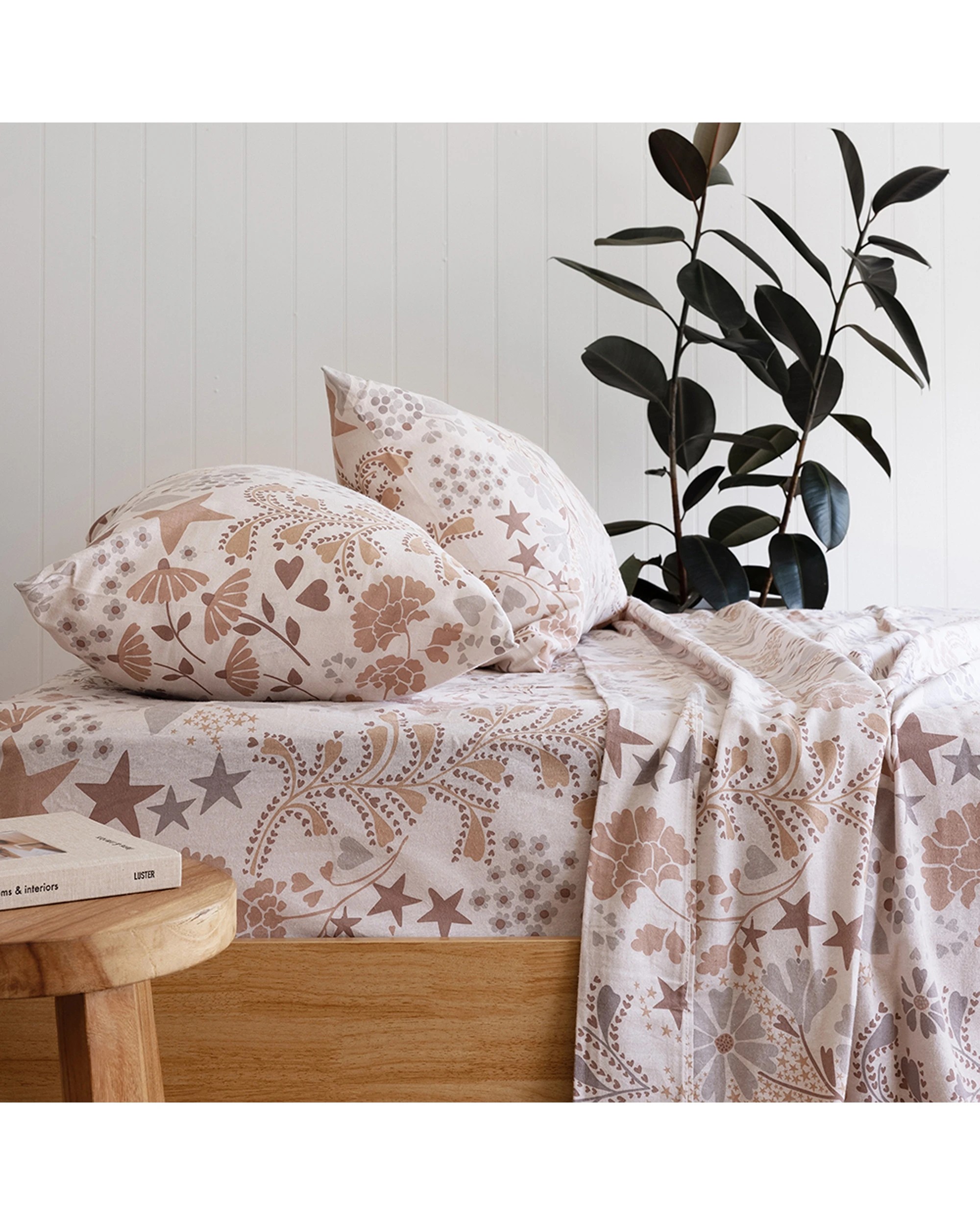 6 Alice Brushed Cotton 160GSM Flannelette Sheet Set - Queen Bed - Multi - Queen Bed - Multi, 6 of 7