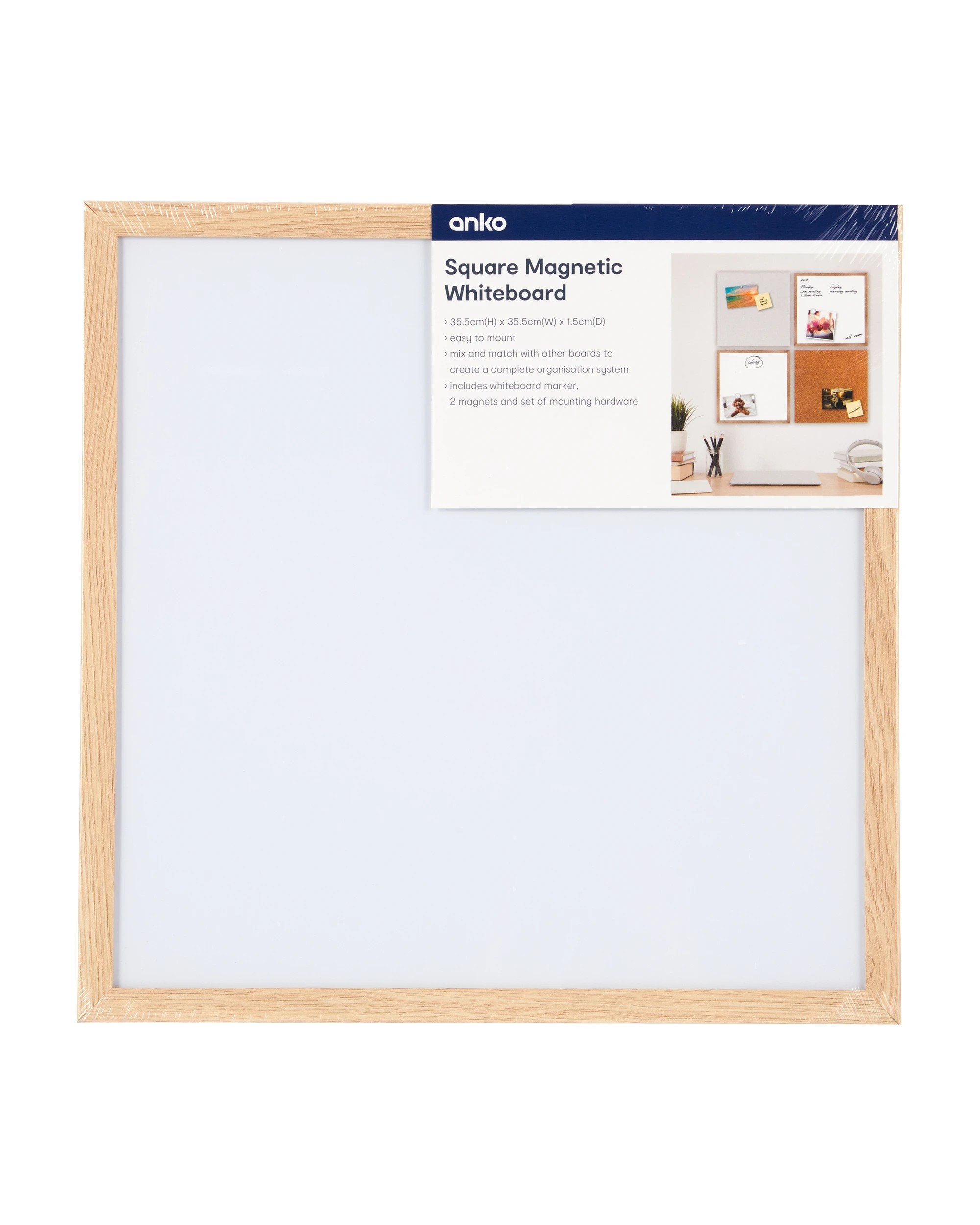 5 Square Magnetic Whiteboard 35.5cm x 35.5cm, 5 of 5