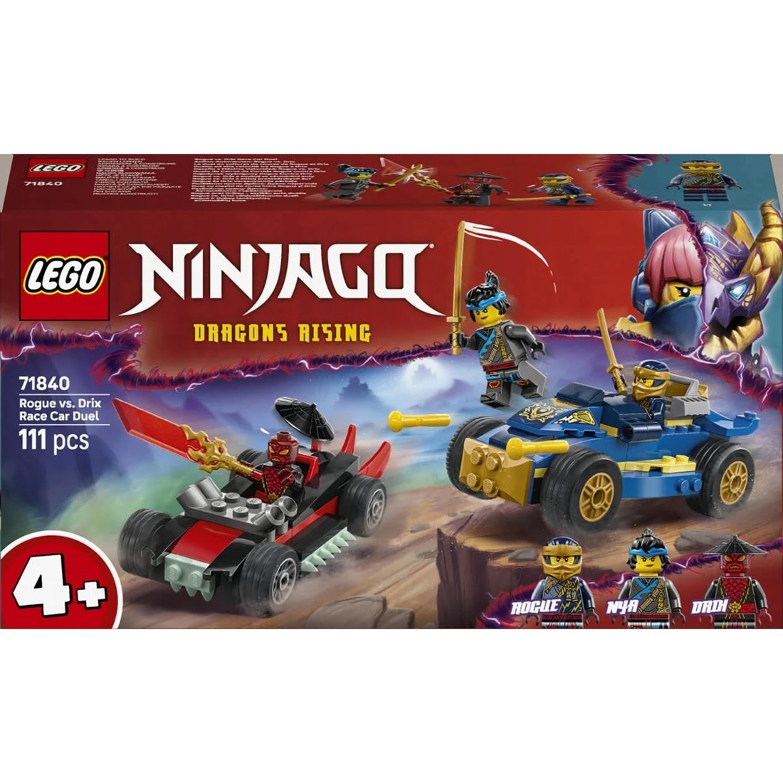 1 LEGO NINJAGO Rogue vs. Drix Race Car Duel 71840, 1 of 11