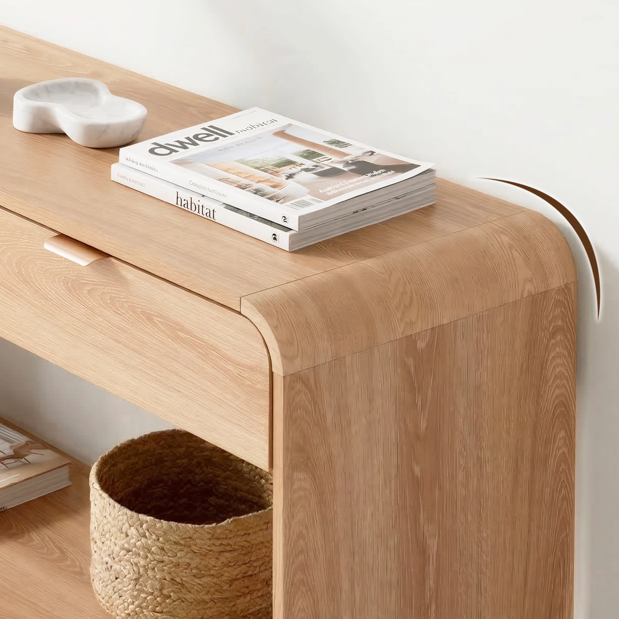 4 Artiss Console Table Hallway Entryway Storage Drawer Shelf Curved Edge 120CM, 4 of 7