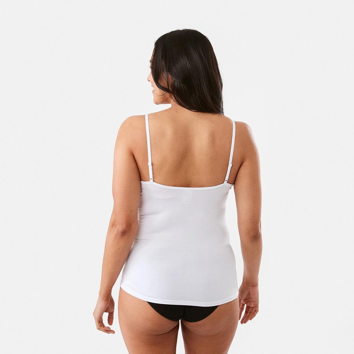 3 2 Pack Bamboo Cami White, 3 of 6