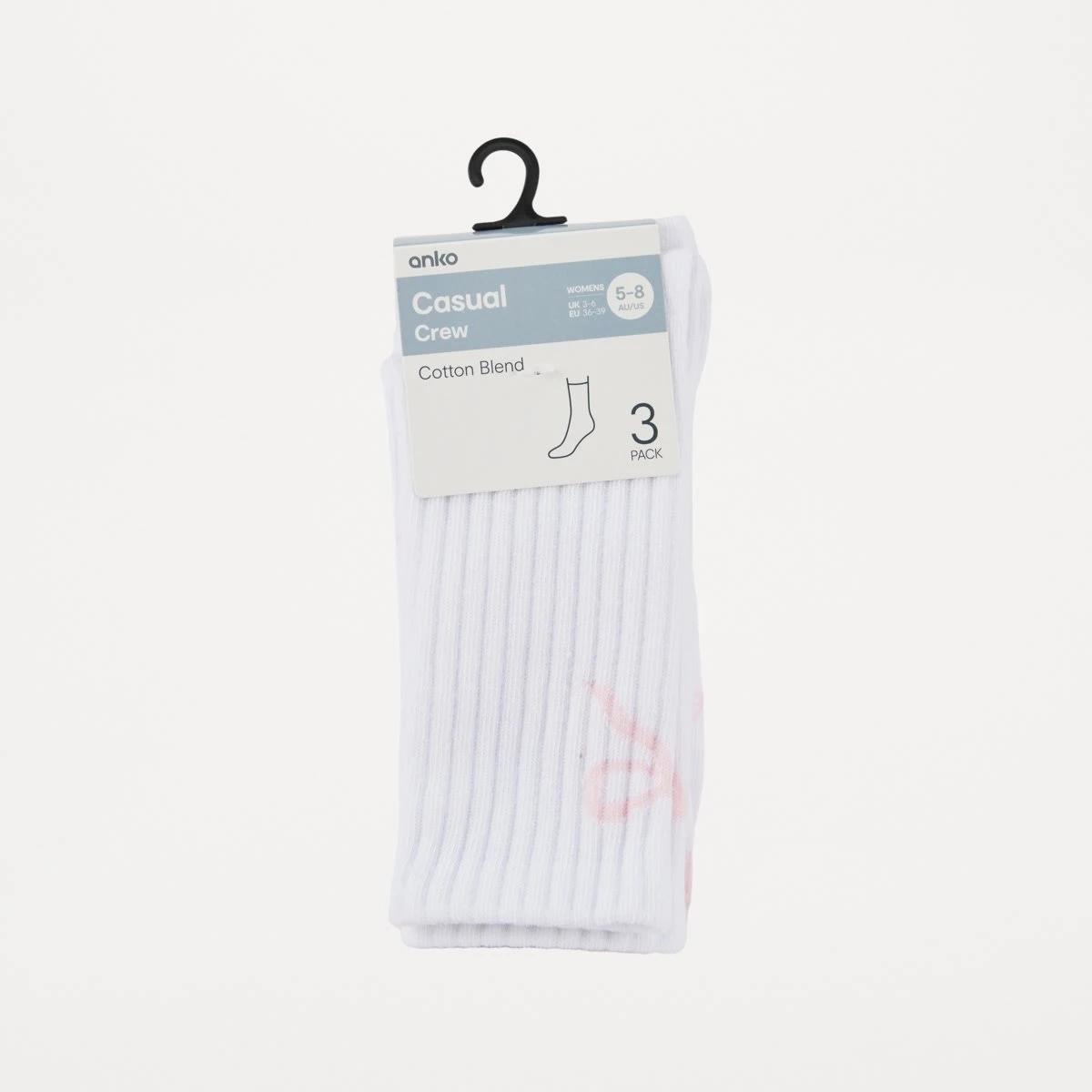 3 3 Pack Printed Crew Socks BOWS, 3 of 3