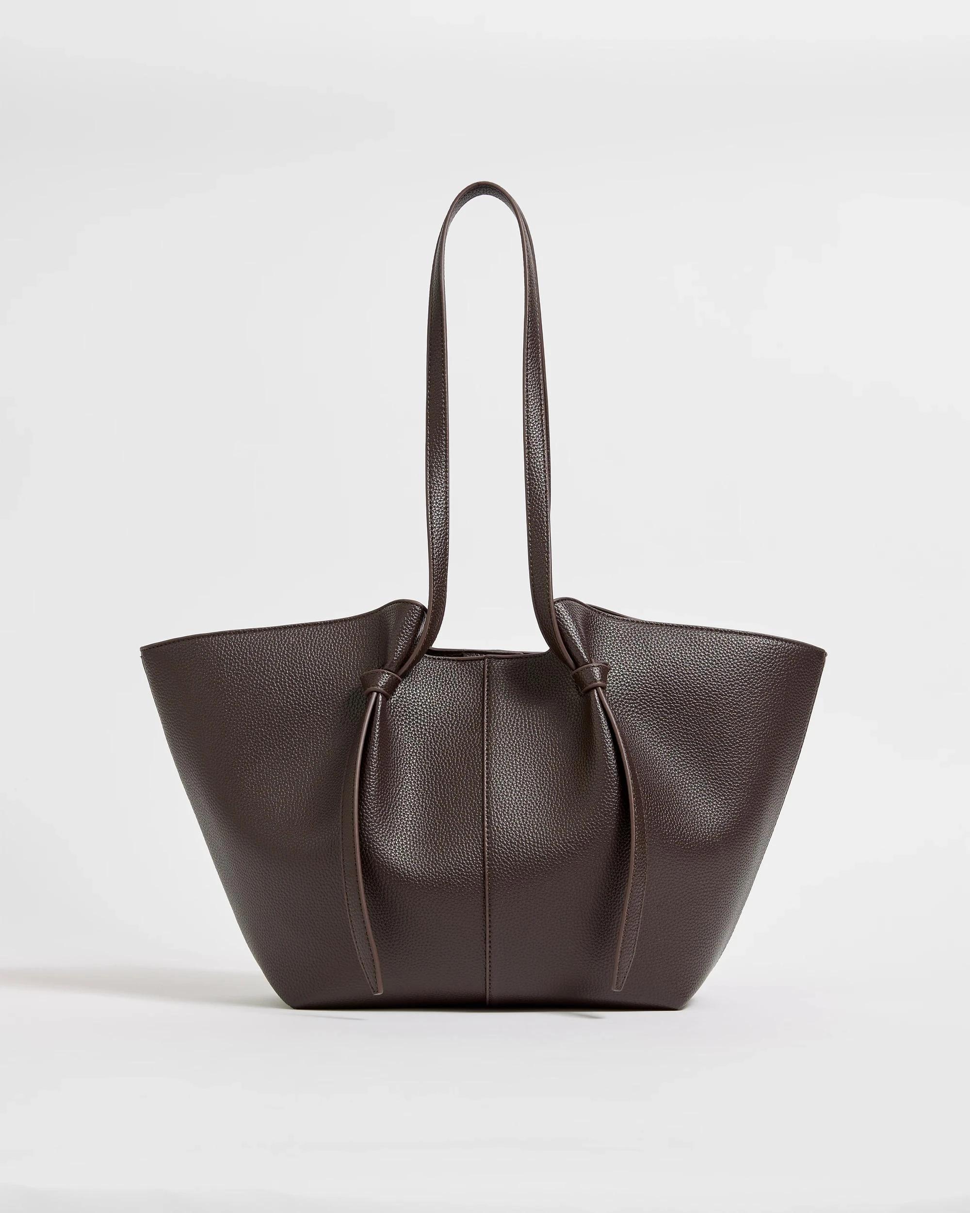 1 Target Woman Knot Detail Pebble PU Tote CHOCOLATE, 1 of 1