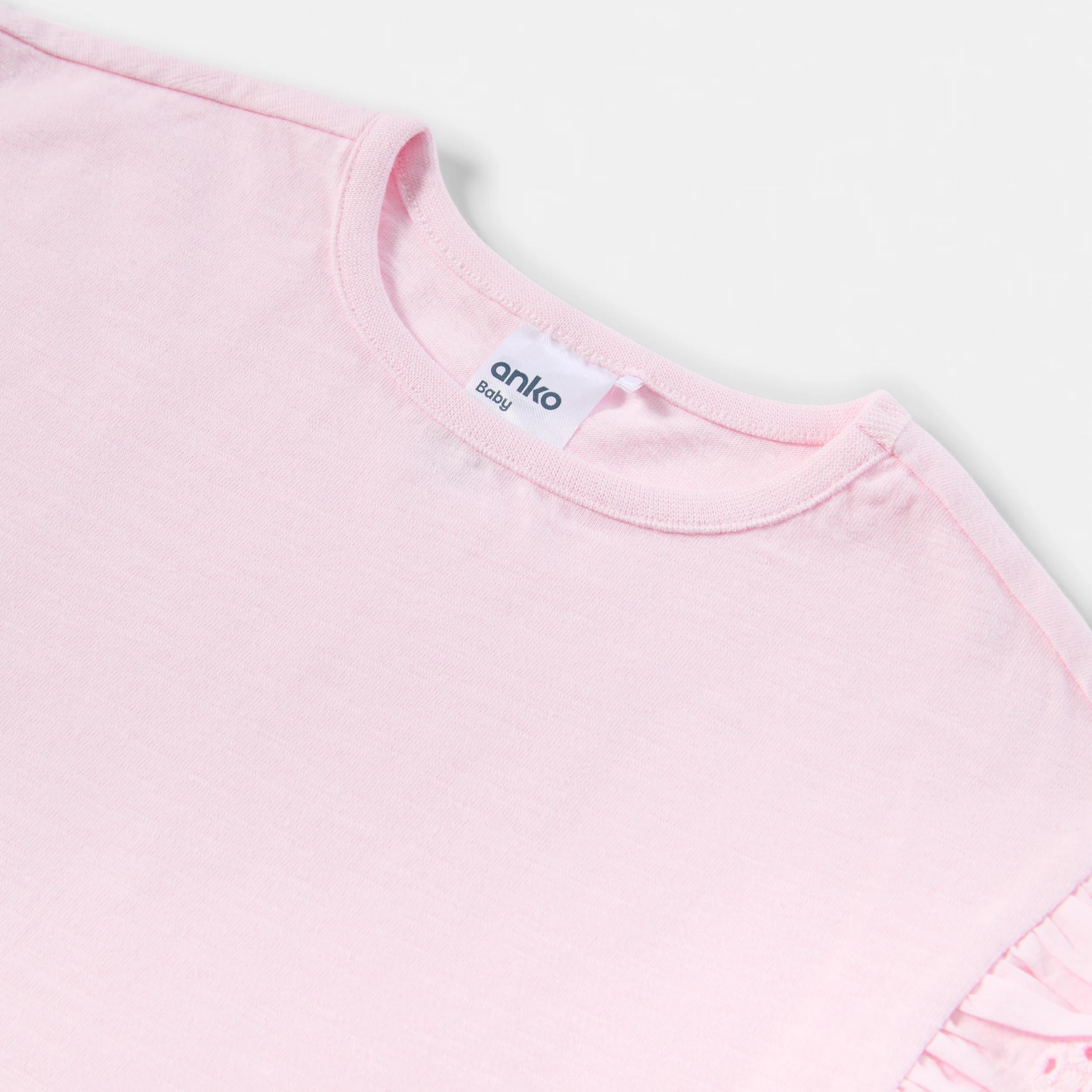 8 3 Pack Broderie Frill T-shirt PINK, BEIGE, PURPLE, 8 of 8