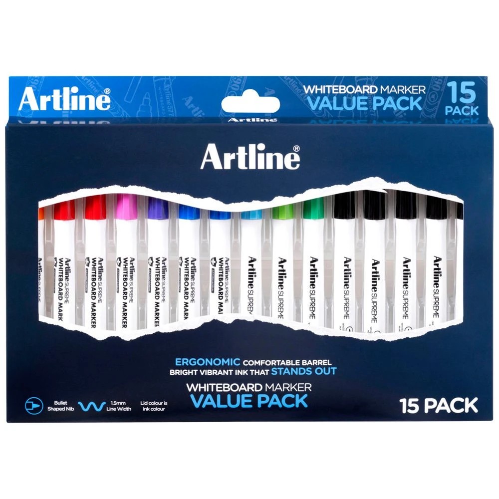 1 Artline Supreme Whiteboard Marker Bullet 15 Pack, 1 of 4