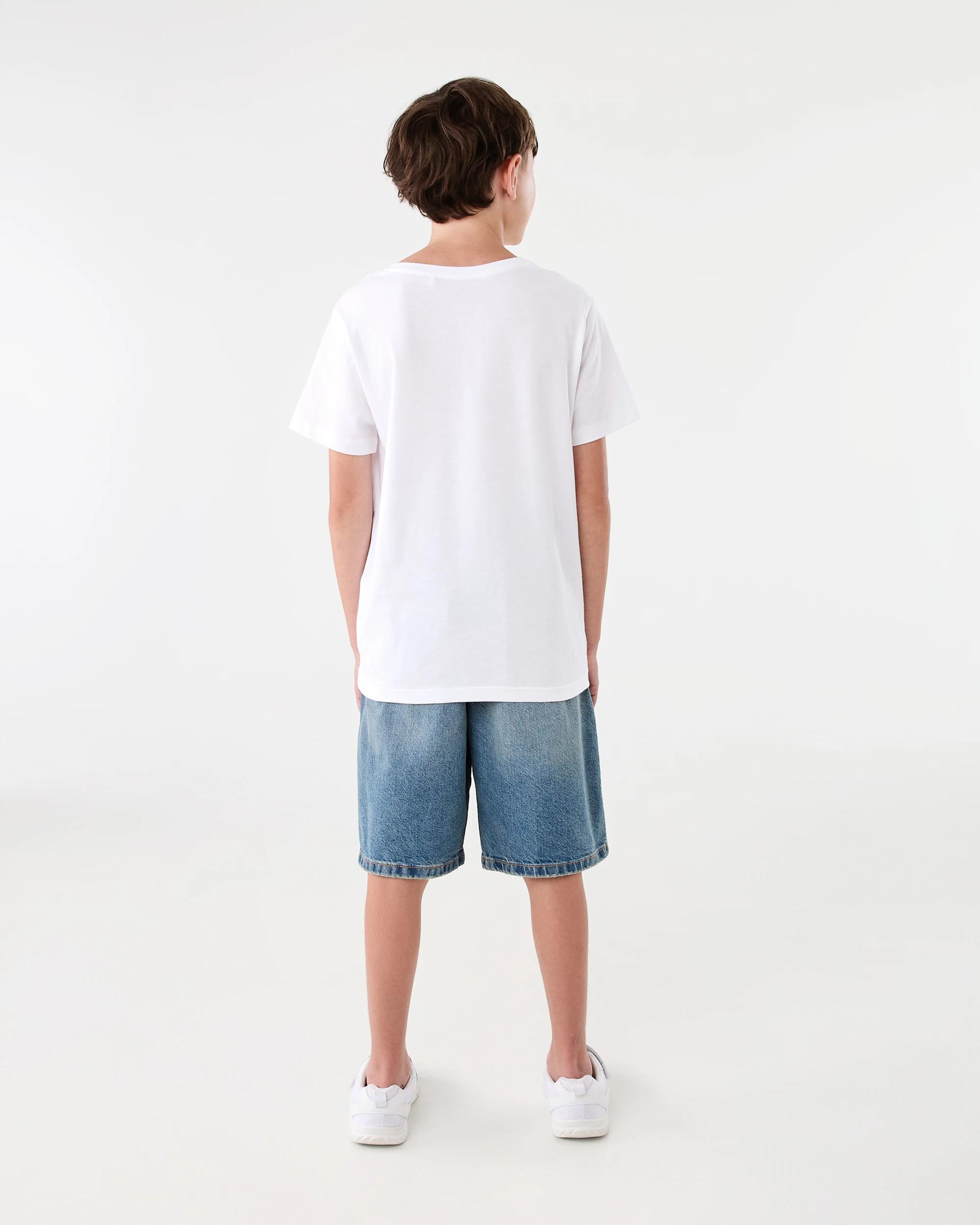 7 Longline Denim Shorts Dirty Wash, 7 of 7