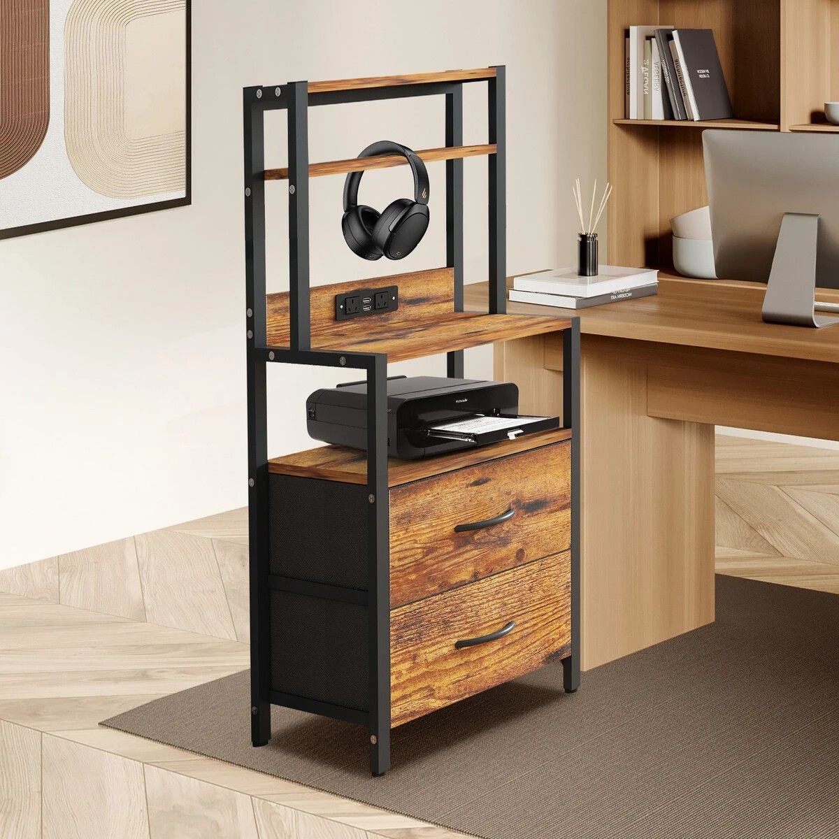 4 LUXSUITE 2 Drawer Beside Table LED Nightstand, 4 of 6