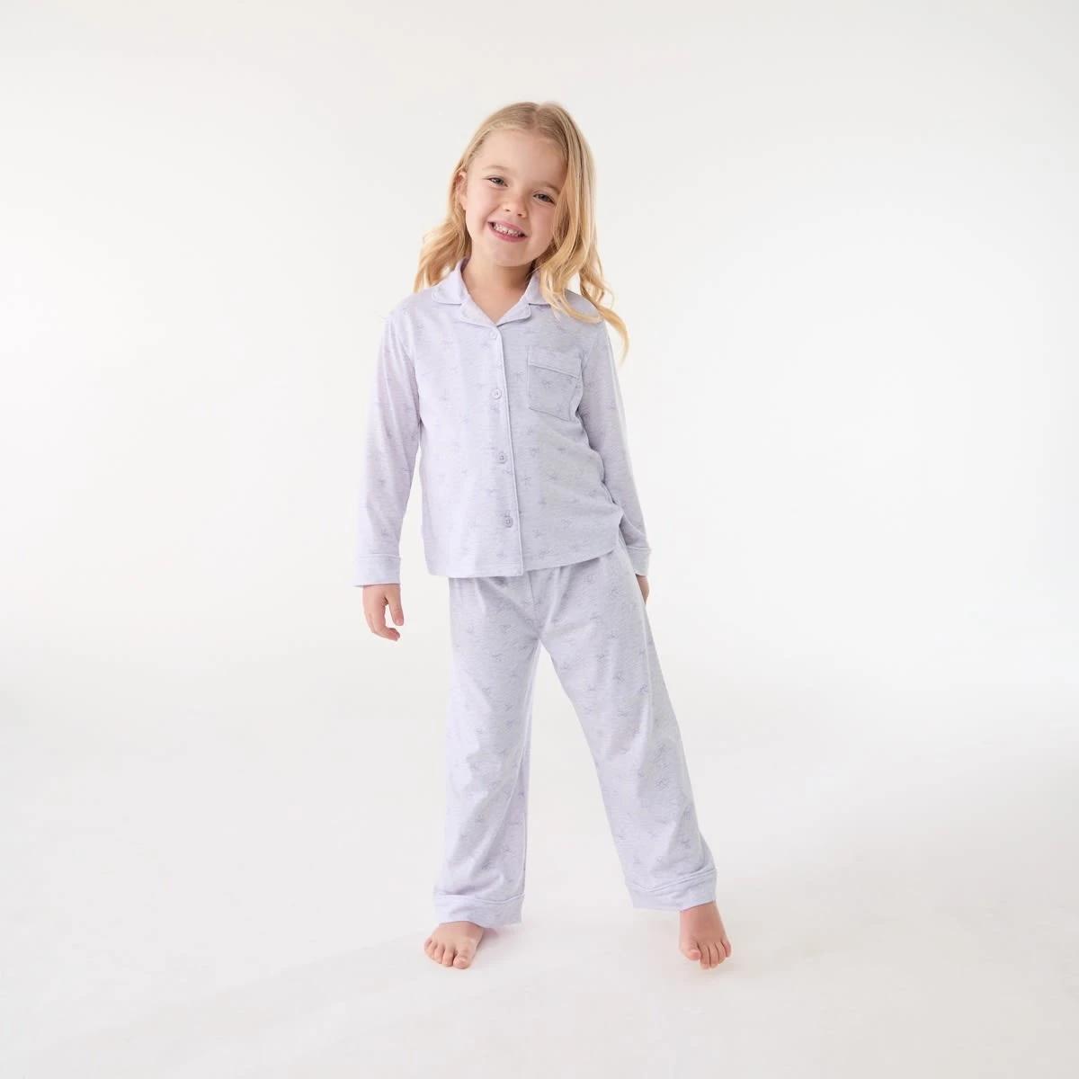 1 Button Through Pyjama Set Pur Bows, 1 of 6