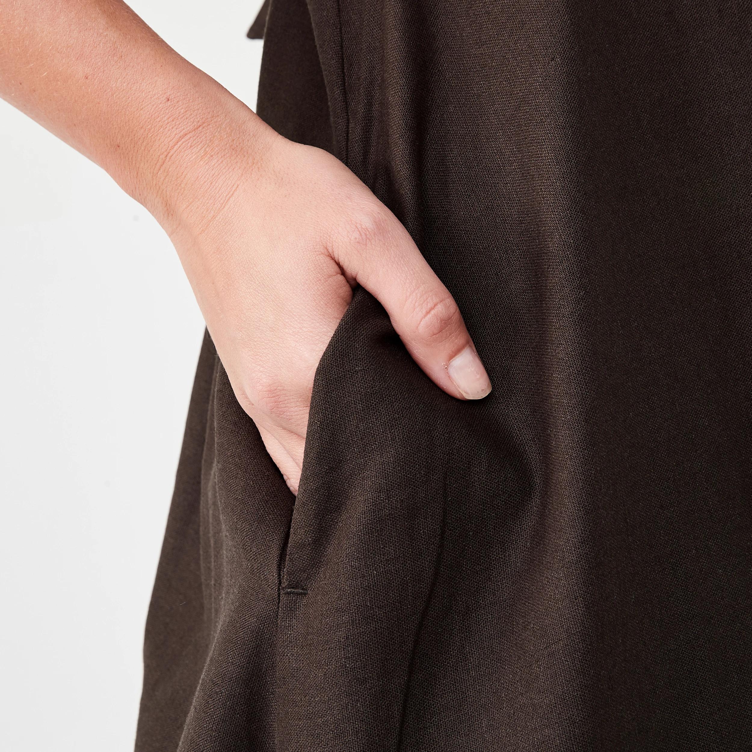 6 Sleeveless Tie Back Midi Dress Melt Brown, 6 of 7