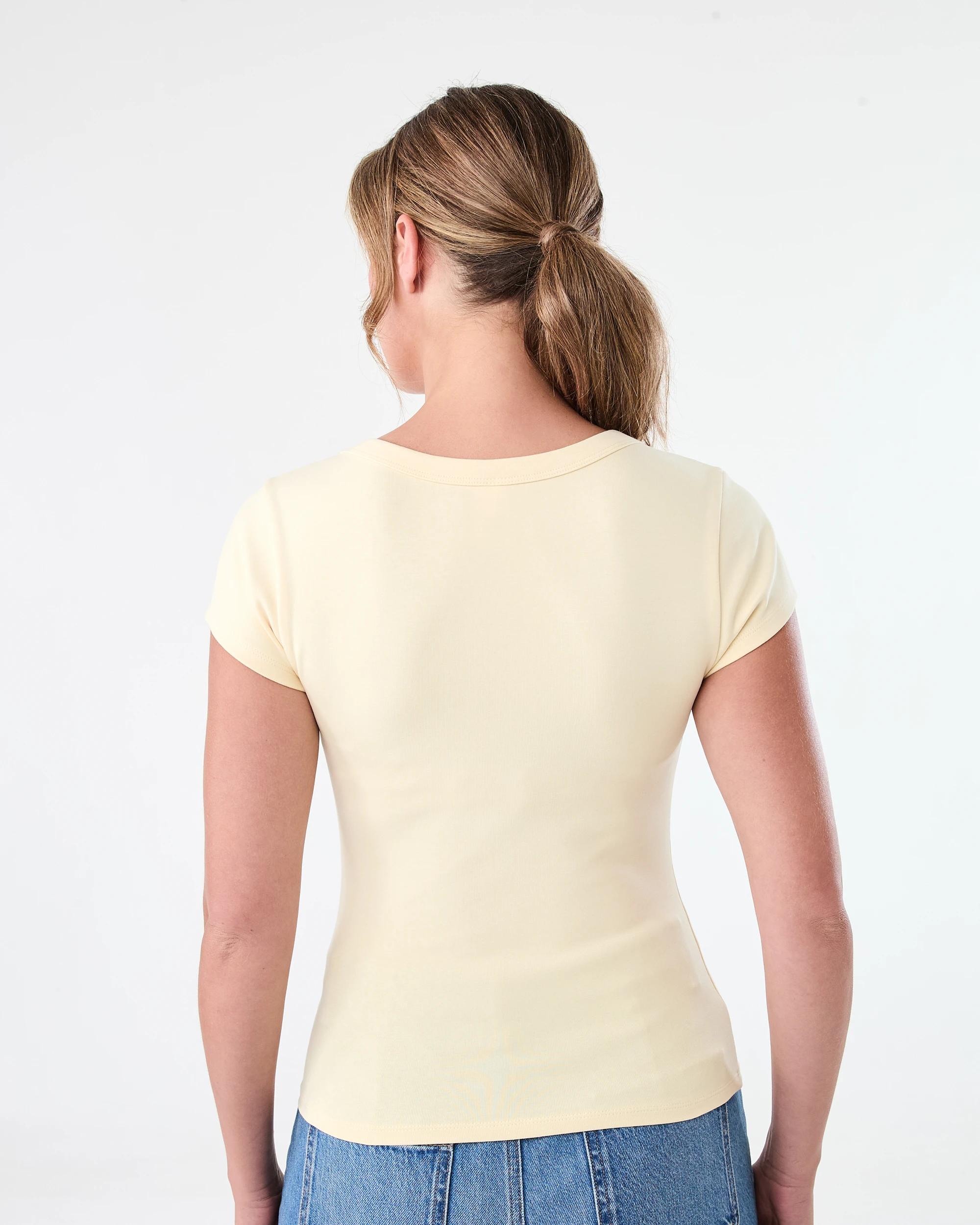 3 Short Sleeve Elevated Scoop Neck T-shirt Fln Yellow, 3 of 6