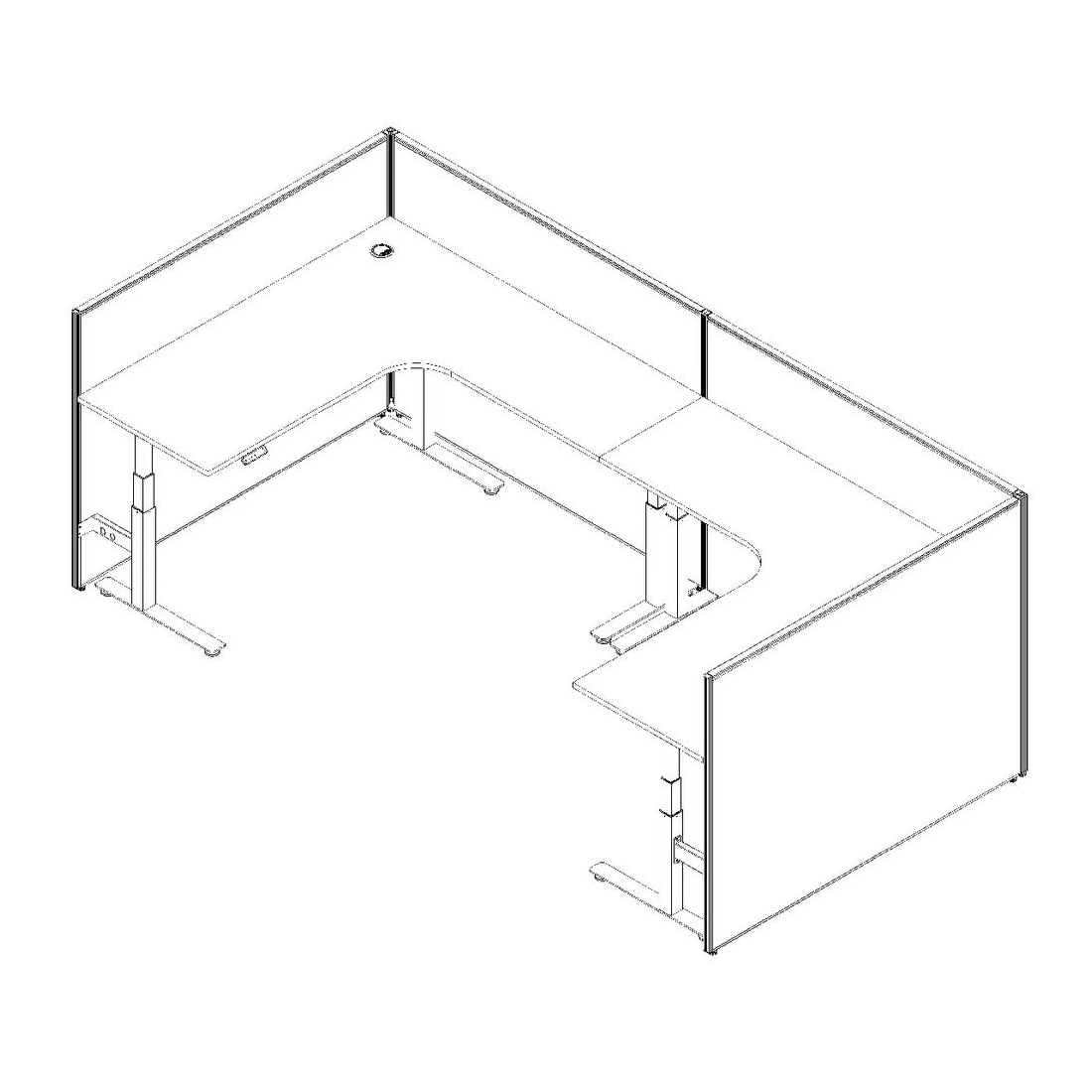10 Stilford Screen 1200 W x 1250 H mm White Frame Grey Fabric, 10 of 10