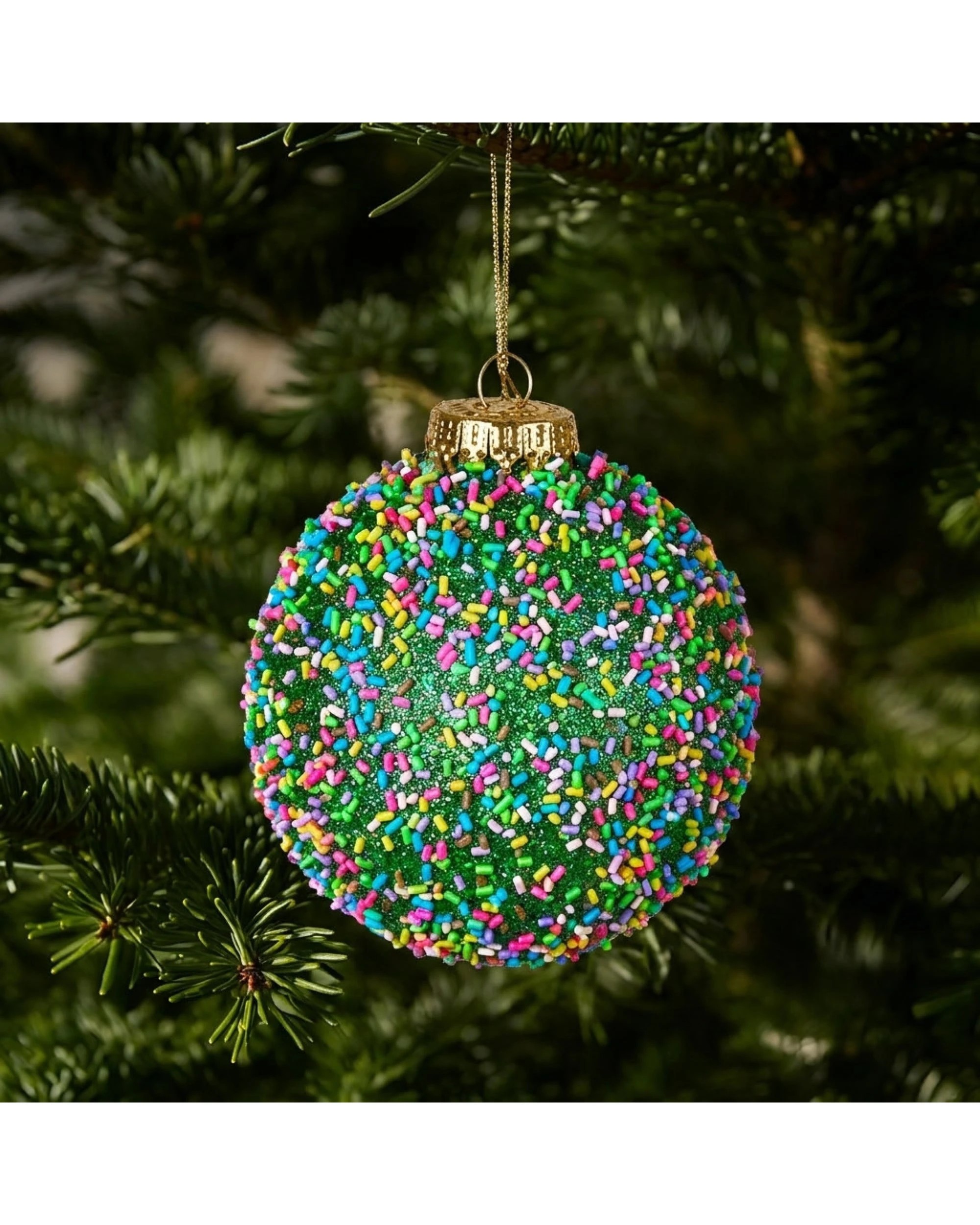 Christabelle 6 Beaded Glass Christmas Baubles Assorted 10cm Xmas Tree ...
