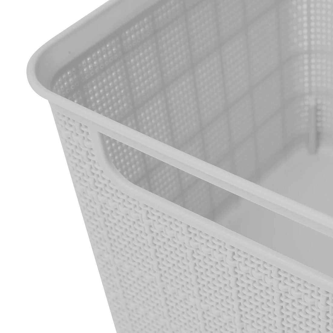 7 3.5L Square Linen Weave Basket - Grey, 7 of 7