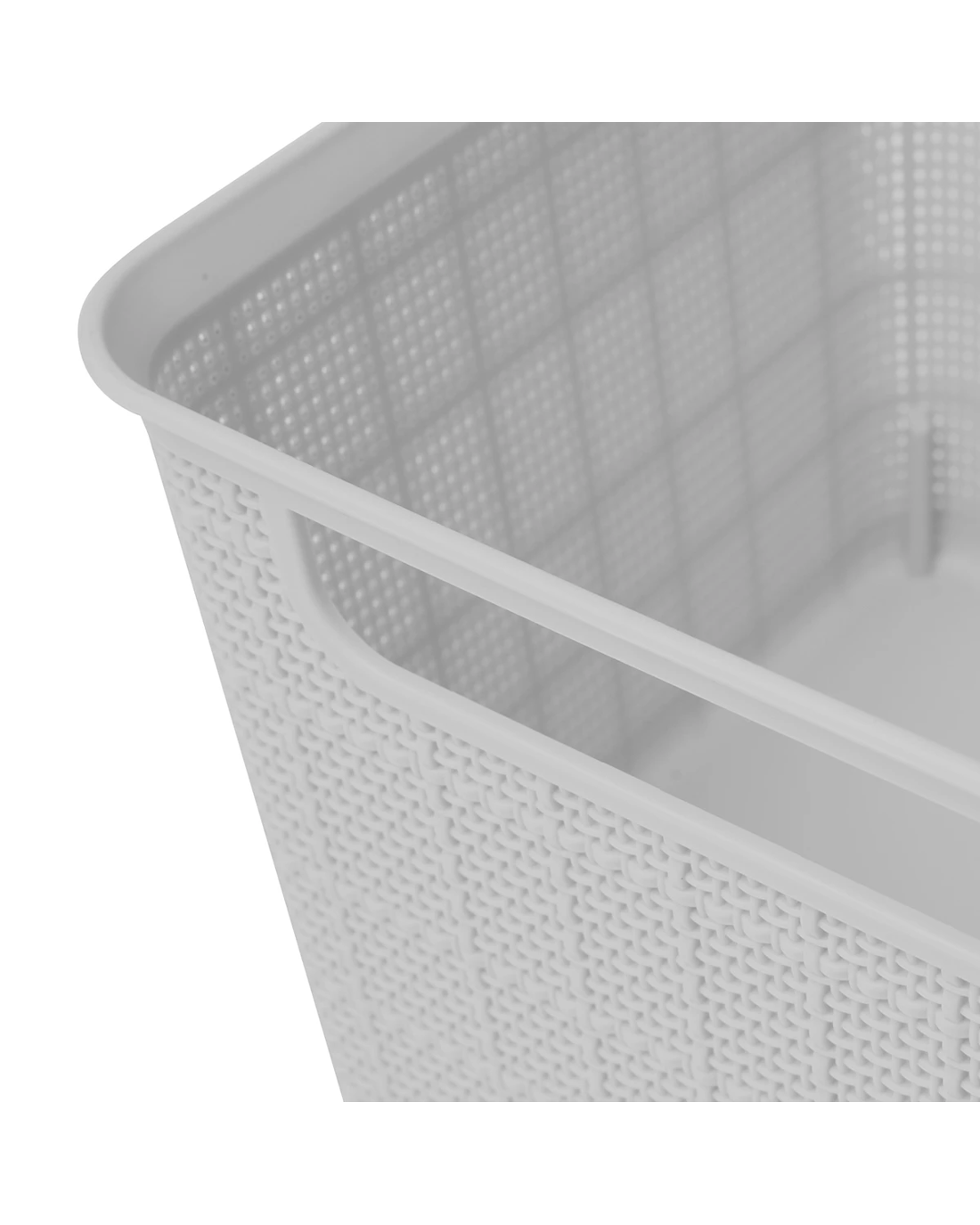 7 3.5L Square Linen Weave Basket - Grey, 7 of 7