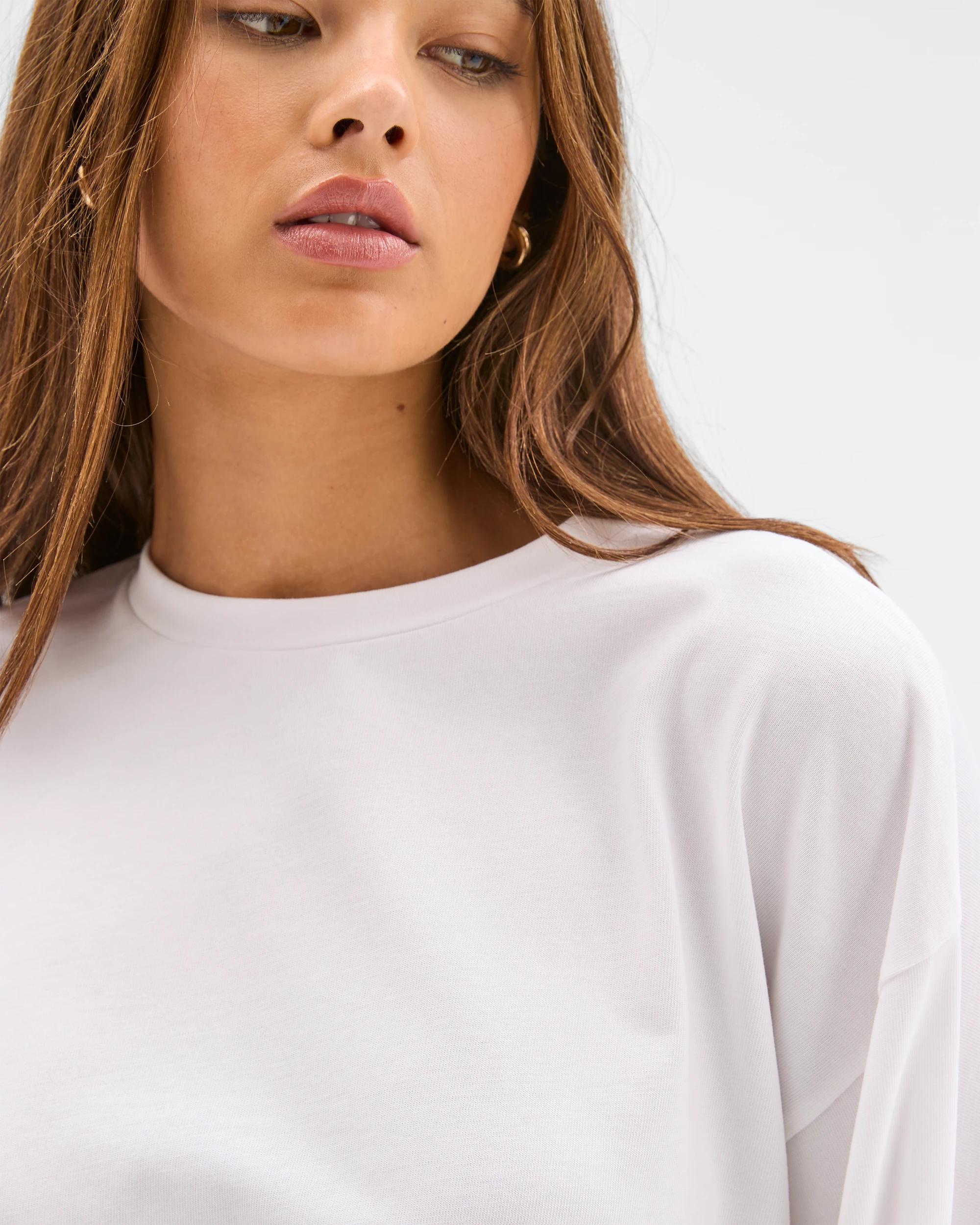 3 Lily Loves Australian Cotton Dolman Sleeve T-Shirt WHITE, 3 of 5