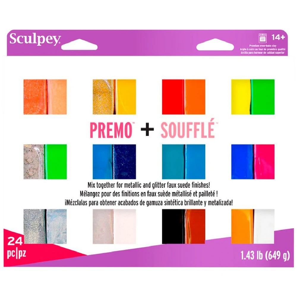 1 Sculpey Premo/Souffle Modelling Clay Metallic/Glitter 24, 1 of 3