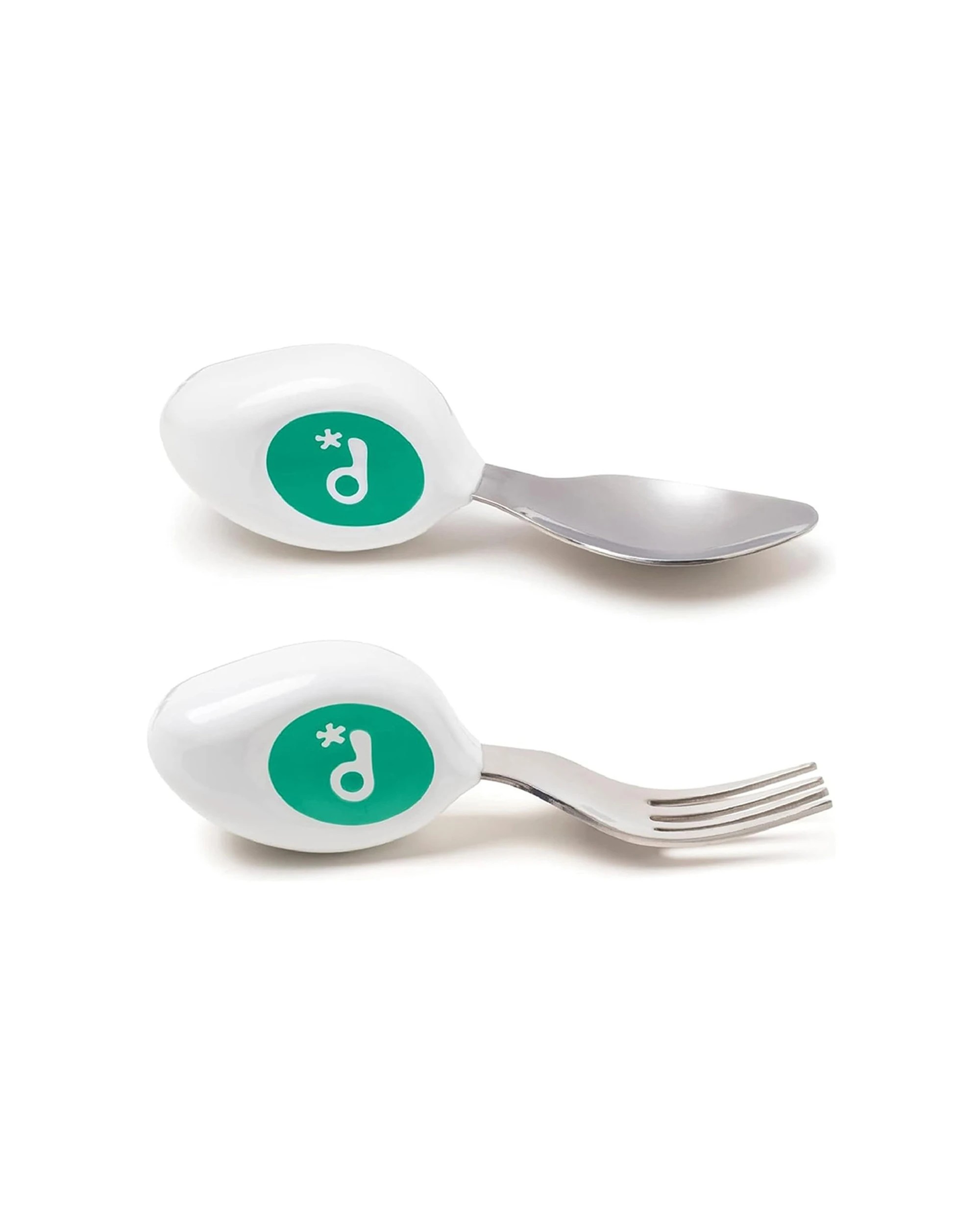 1 Doddl Fork And Spoon Set Ergonomic Handles Metal Utensil Fresh - Green, 1 of 3