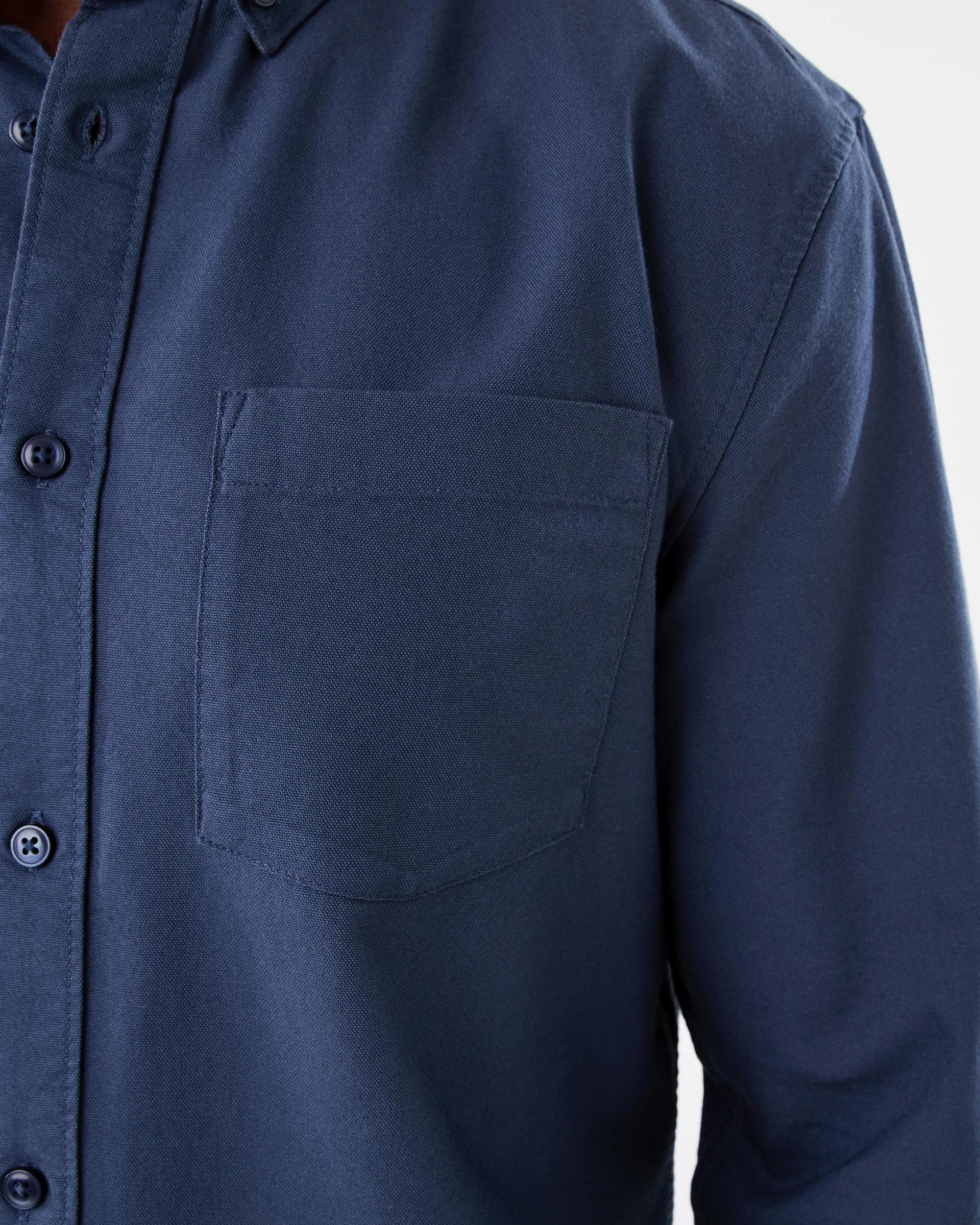 7 Long Sleeve Oxford Shirt Blu Night, 7 of 8