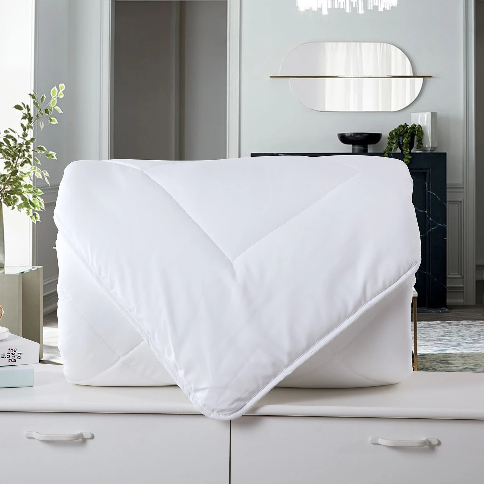3 Royal Comfort 260GSM Deluxe Eco-Silk Touch Quilt 100% Microfibre Cover - Super King Bed - White, 3 of 7