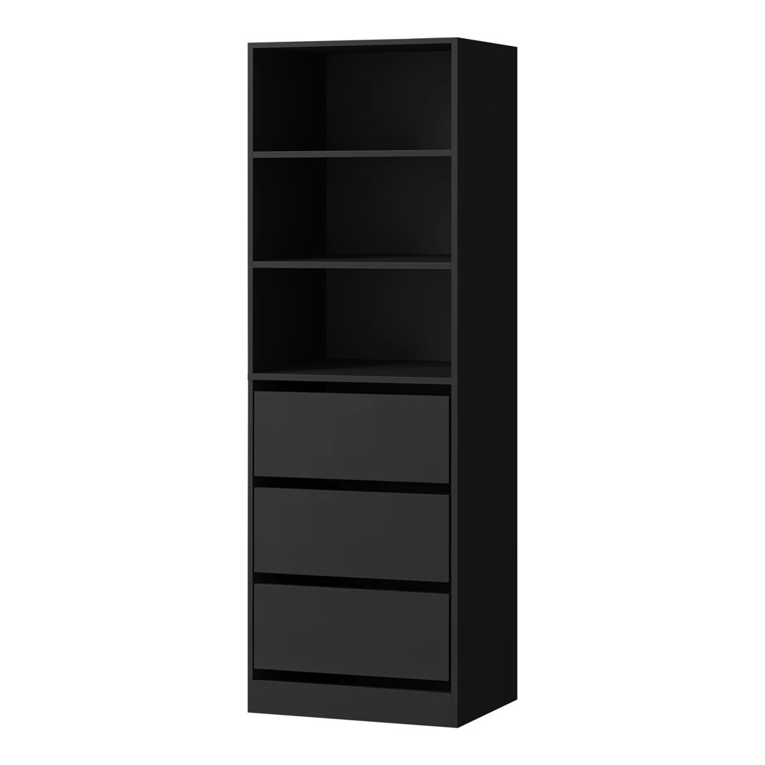 1 Oikiture Wardrobe Shelf Unit Clothes Storage Cabinet 3 Drawers Organizer
 - Black, 1 of 10