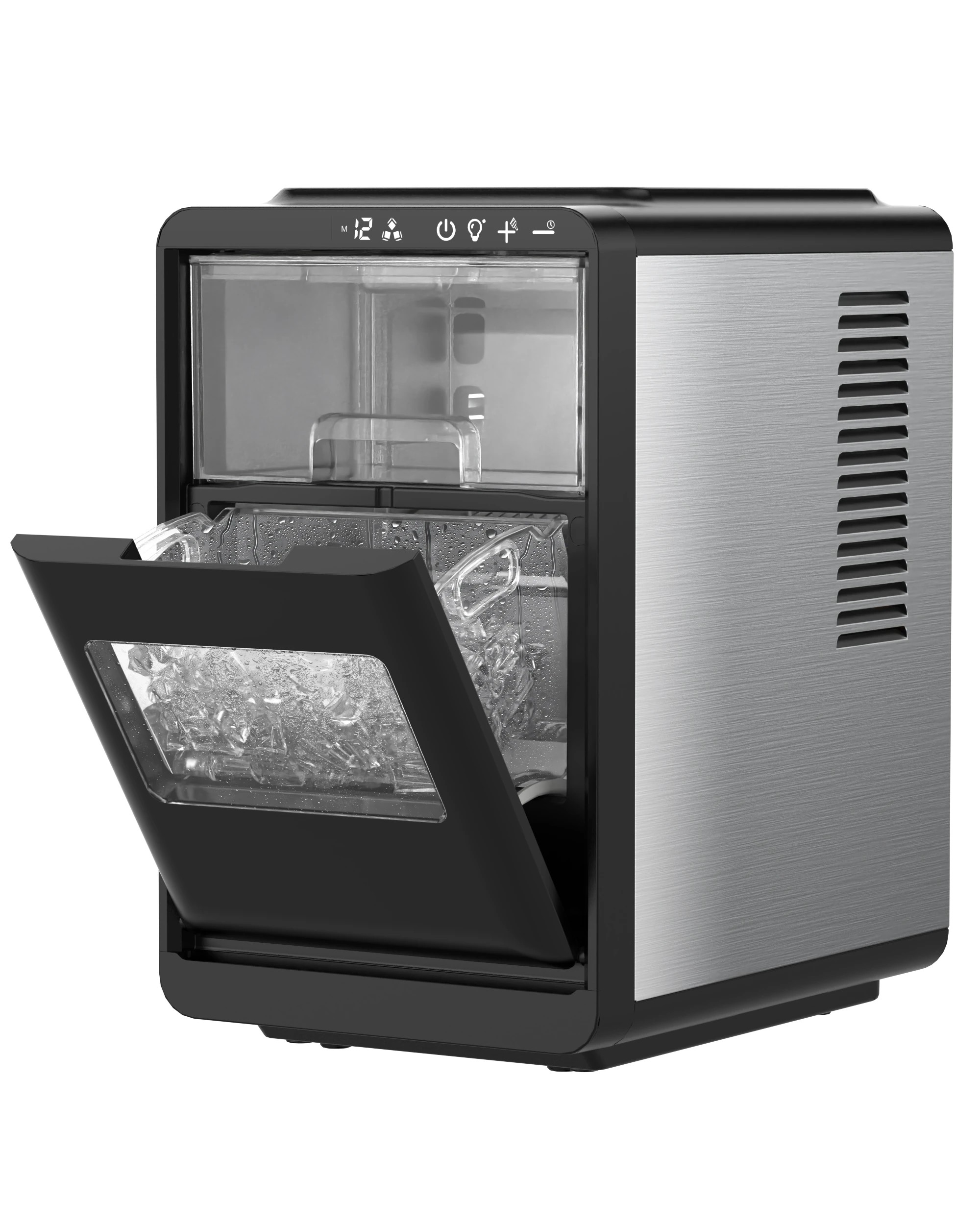 3 Advwin Crescent Ice Maker, 12kg/day Countertop Ice Machine With Adjustable Ice Thickness, 15-min Cycle Ice Maker, 3 of 7