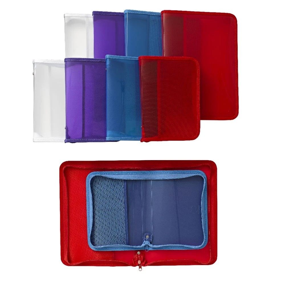 7 Ausinc A4 Zipped Document Folder Red, 7 of 8