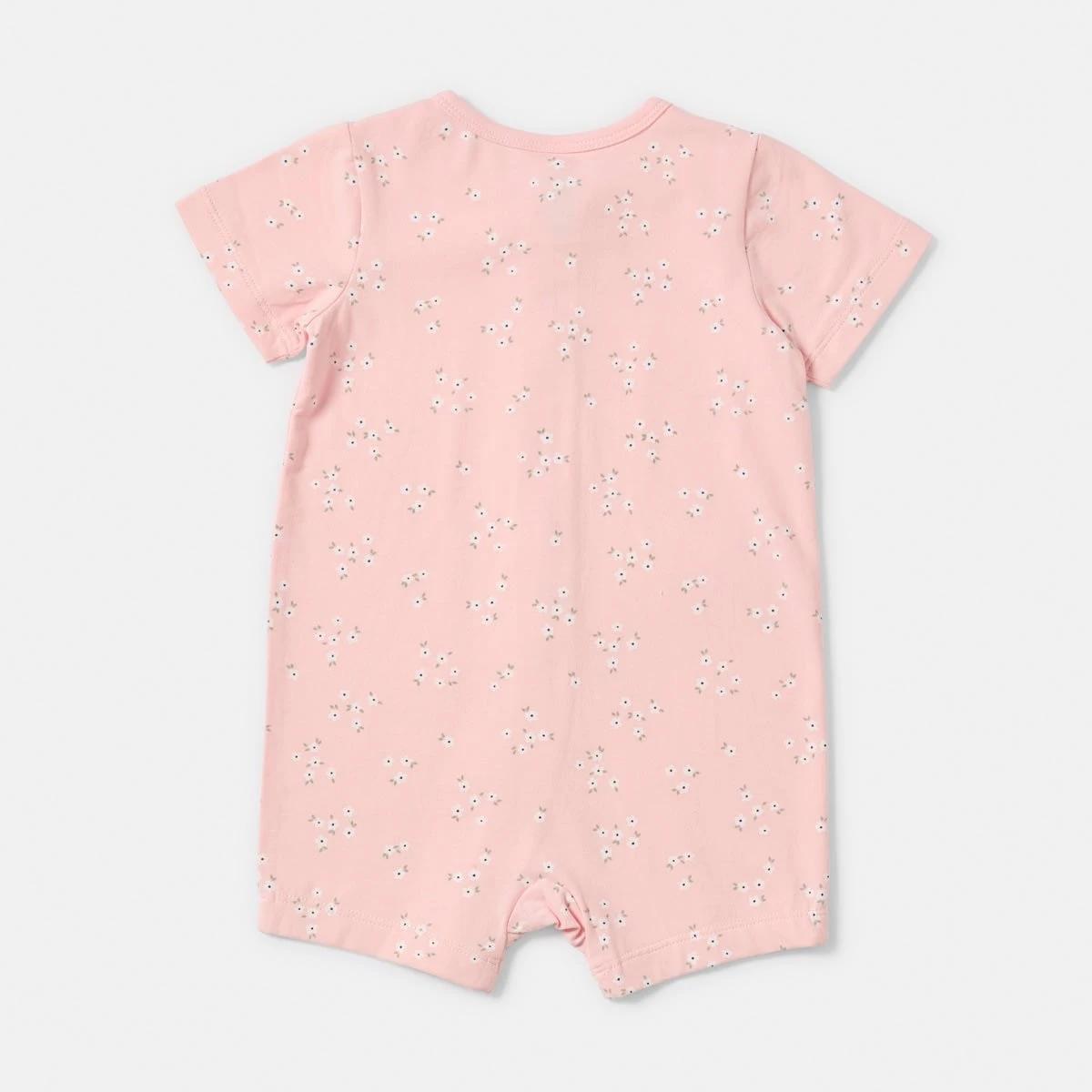 2 Short Sleeve Zip Romper BLUSH FLORAL, 2 of 4
