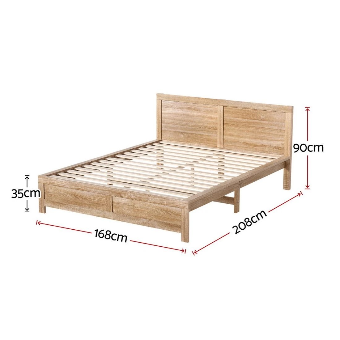 2 Artiss Bed Frame Queen Size - Natural, 2 of 5