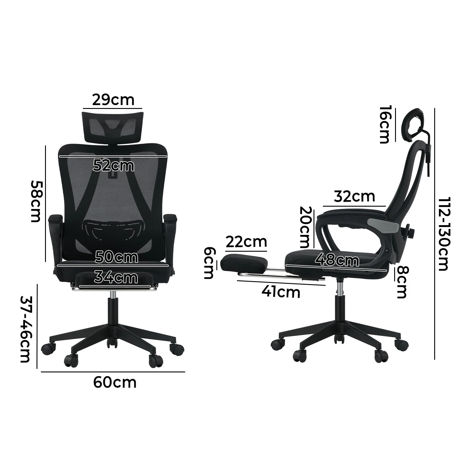 4 Oikiture Mesh Office Chair Footrest
 - Black, 4 of 10