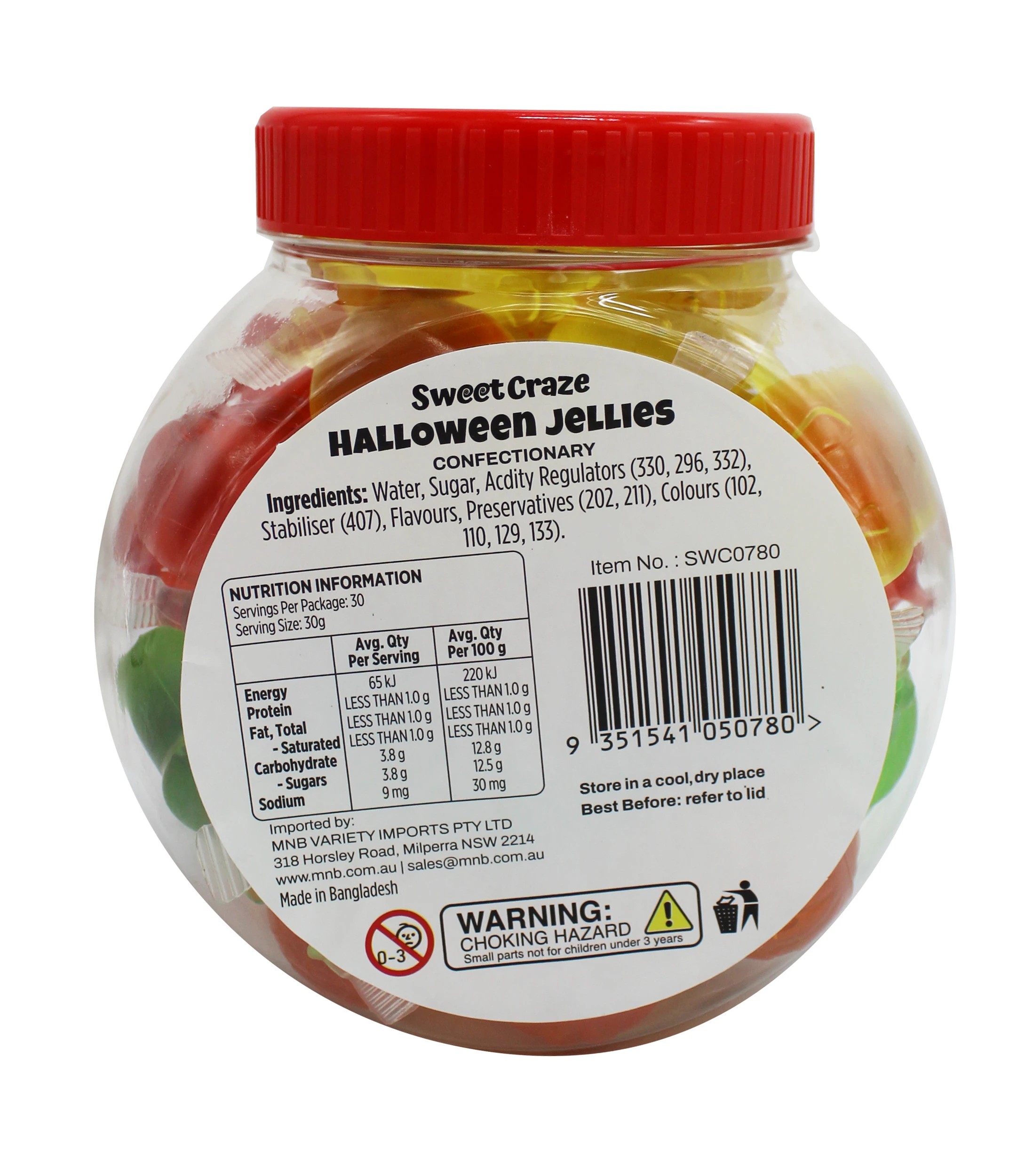3 30 Pack Sweet Craze Halloween Jellies Assorted Flavours 900g, 3 of 3