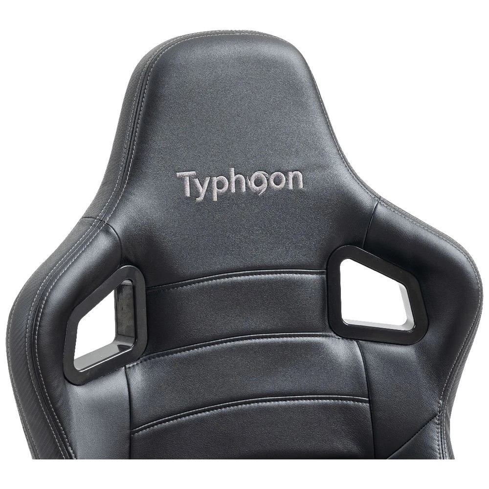 6 Typhoon Viper XL Gaming Chair PU Black Ergonomic Chairs and Desk Chairs, 6 of 10