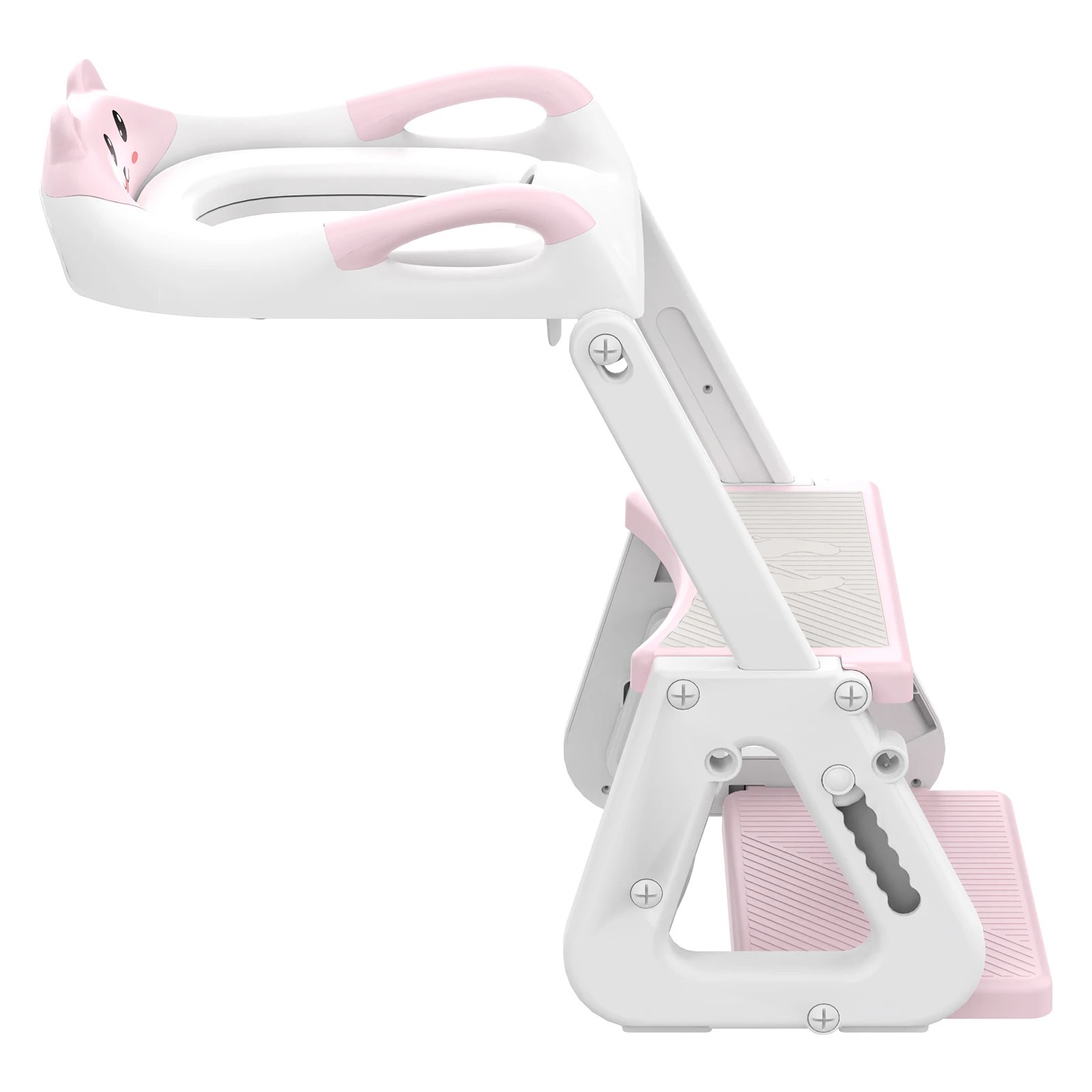 6 Advwin Foldable 2-in-1 Toddler Potty Training Seat Toddler Stool Height Adjustable Toilet Training Seat - Pink, 6 of 8