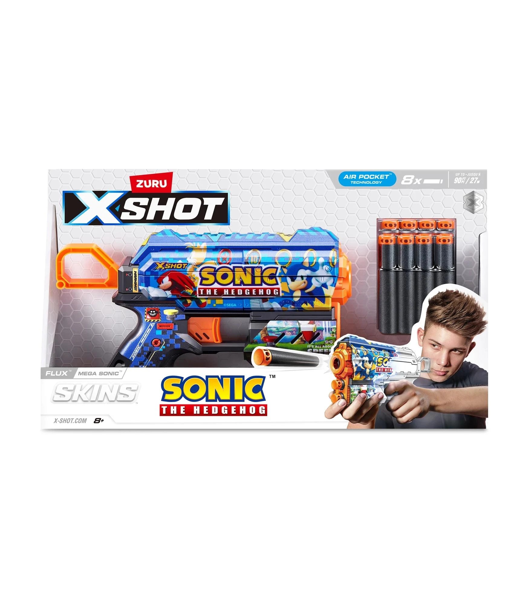 2 XSHOT Skins Flux Blaster - Mega Sonic Skin (8 Darts) by ZURU - Assorted* - Multi, 2 of 8