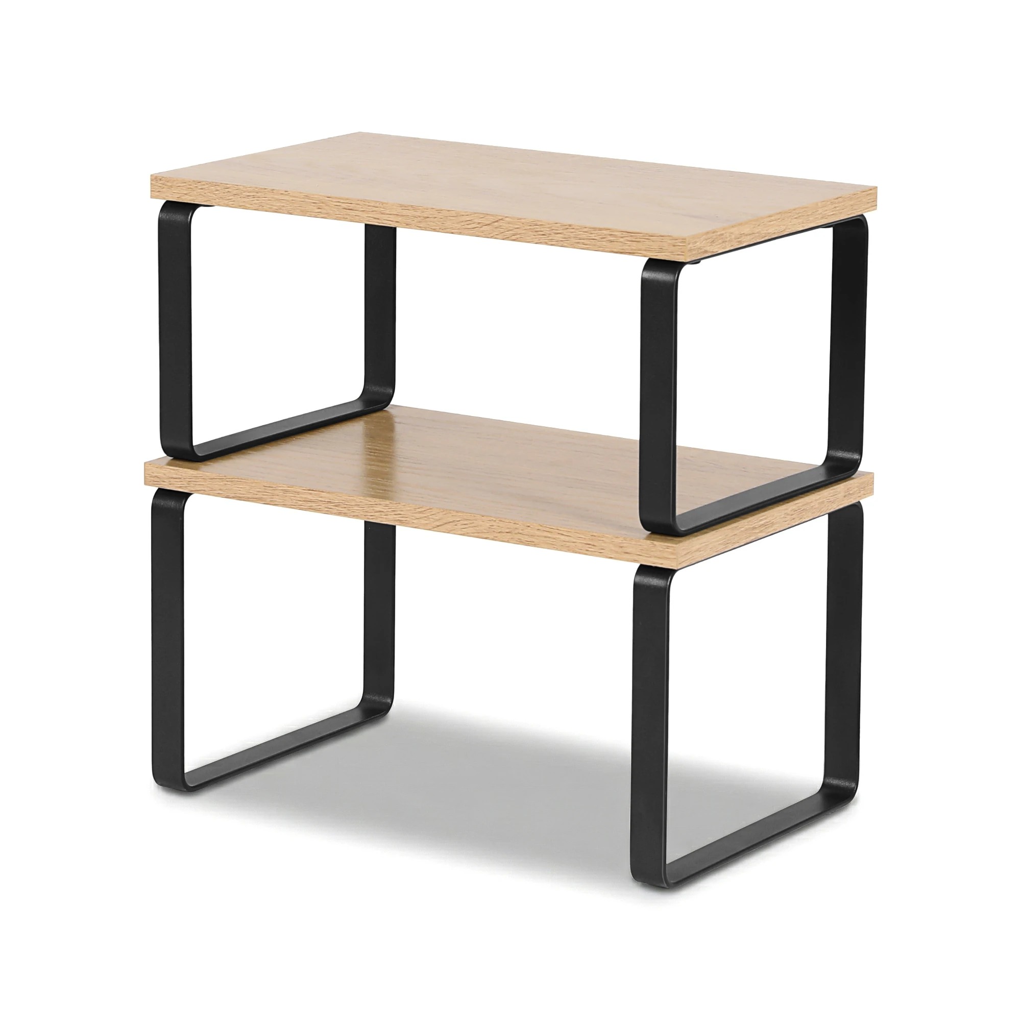 1 Cefito Kitchen Storage Shelves Rack Cupboard Cabinet Organiser Set of 2 - Natural, 1 of 9