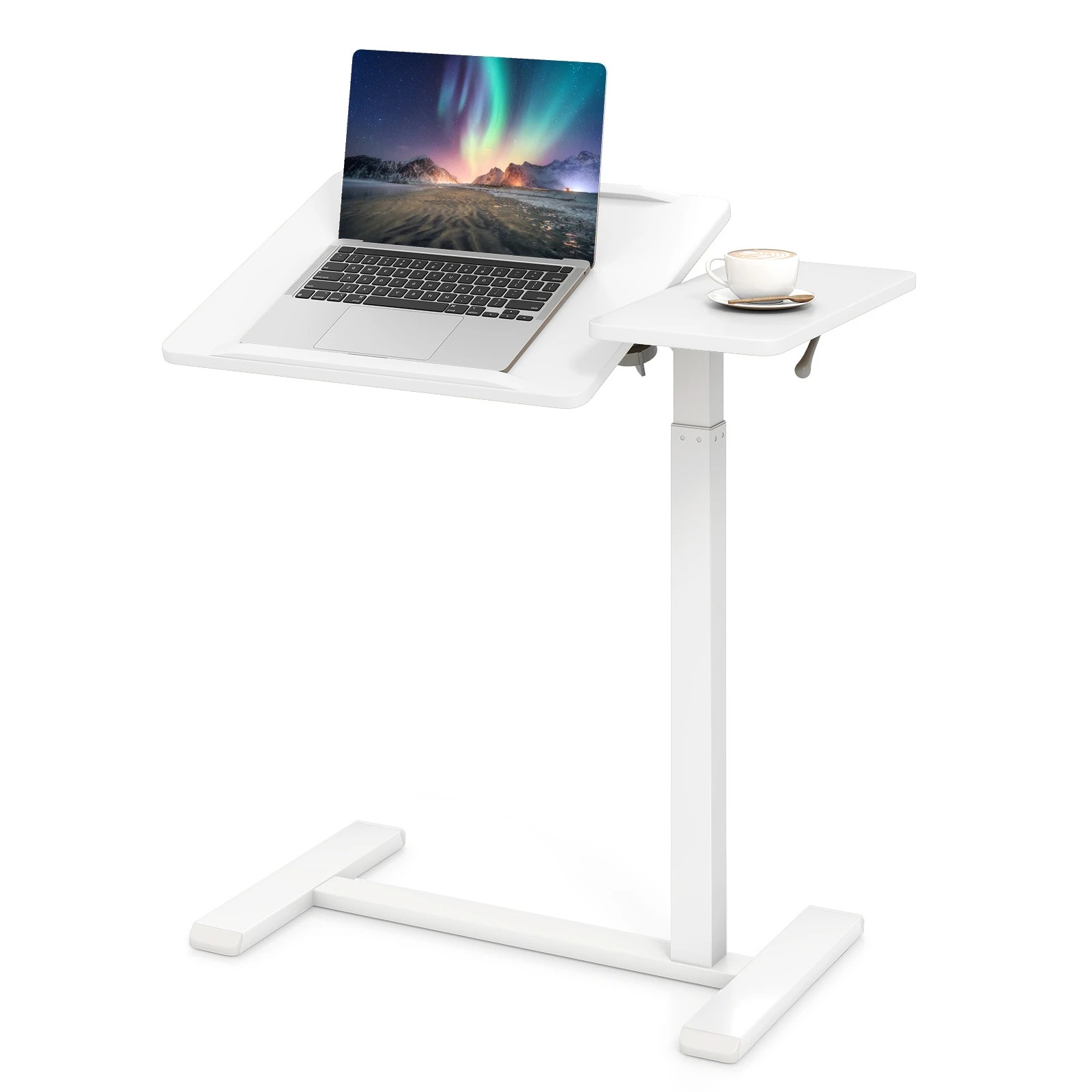 3 Costway Moblie Overbed Desk Height Adjustable Standing Laptop Cart Table w/Tilting Tabletop, 3 of 3