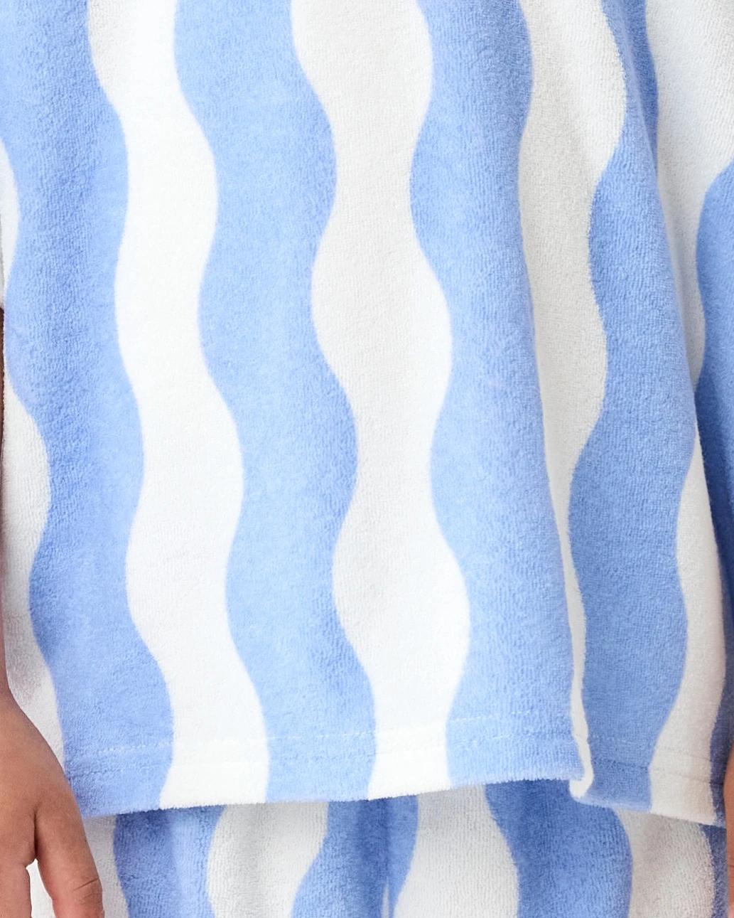 5 Oversized Terry T-shirt Blu Stripe, 5 of 7