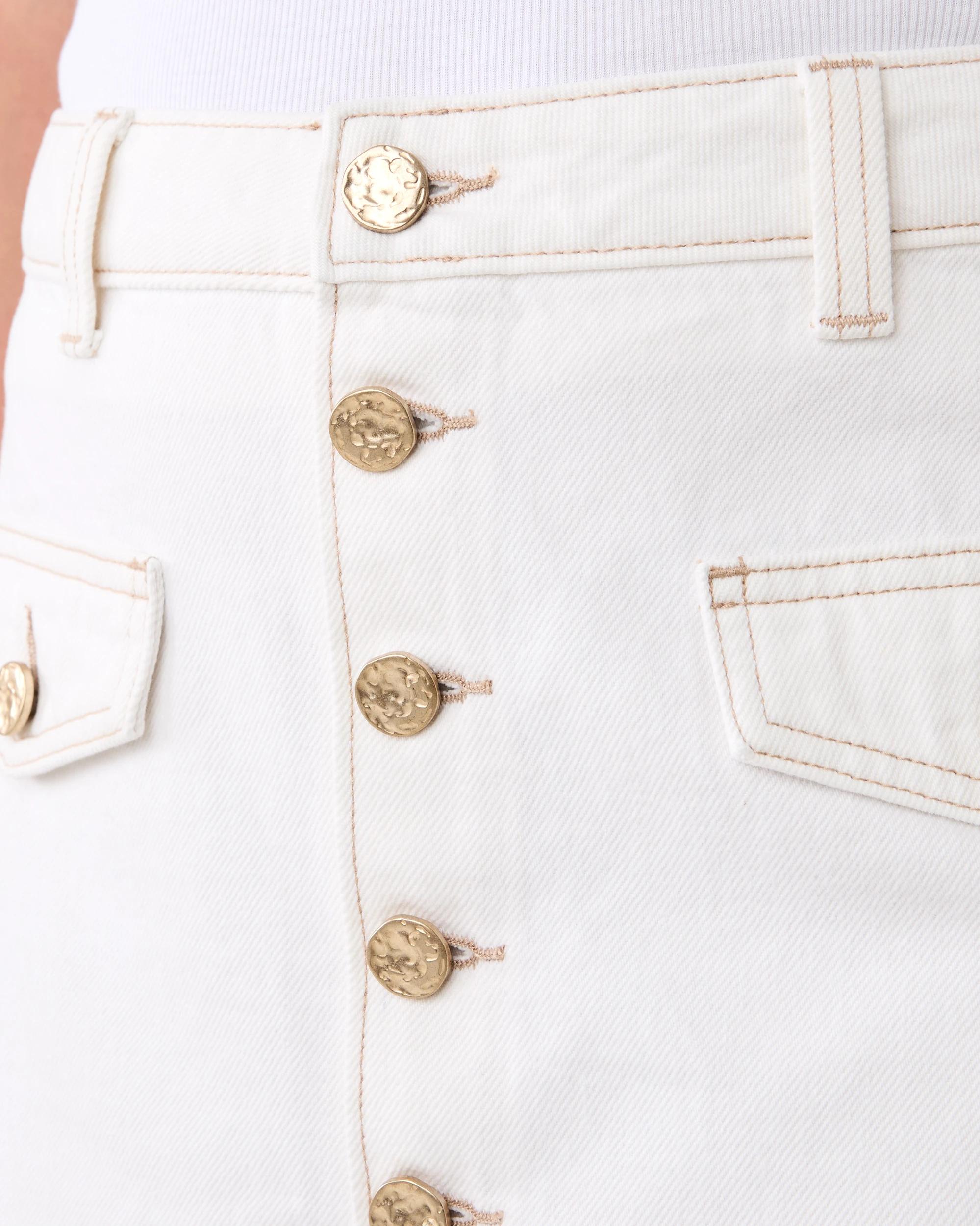 4 Denim Button Mini Skirt Ecru, 4 of 7