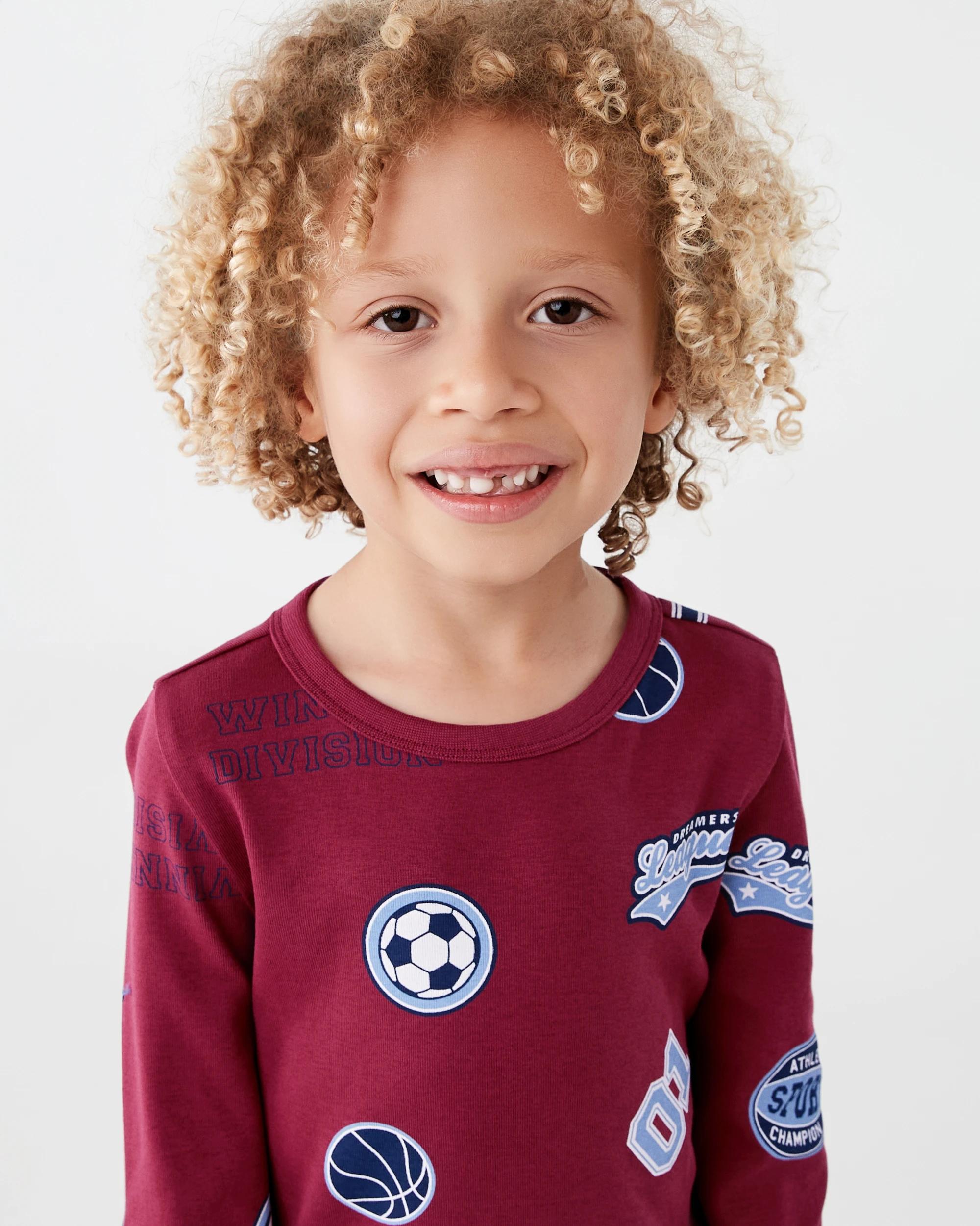 3 Rib Pyjama Set Red Sports, 3 of 7