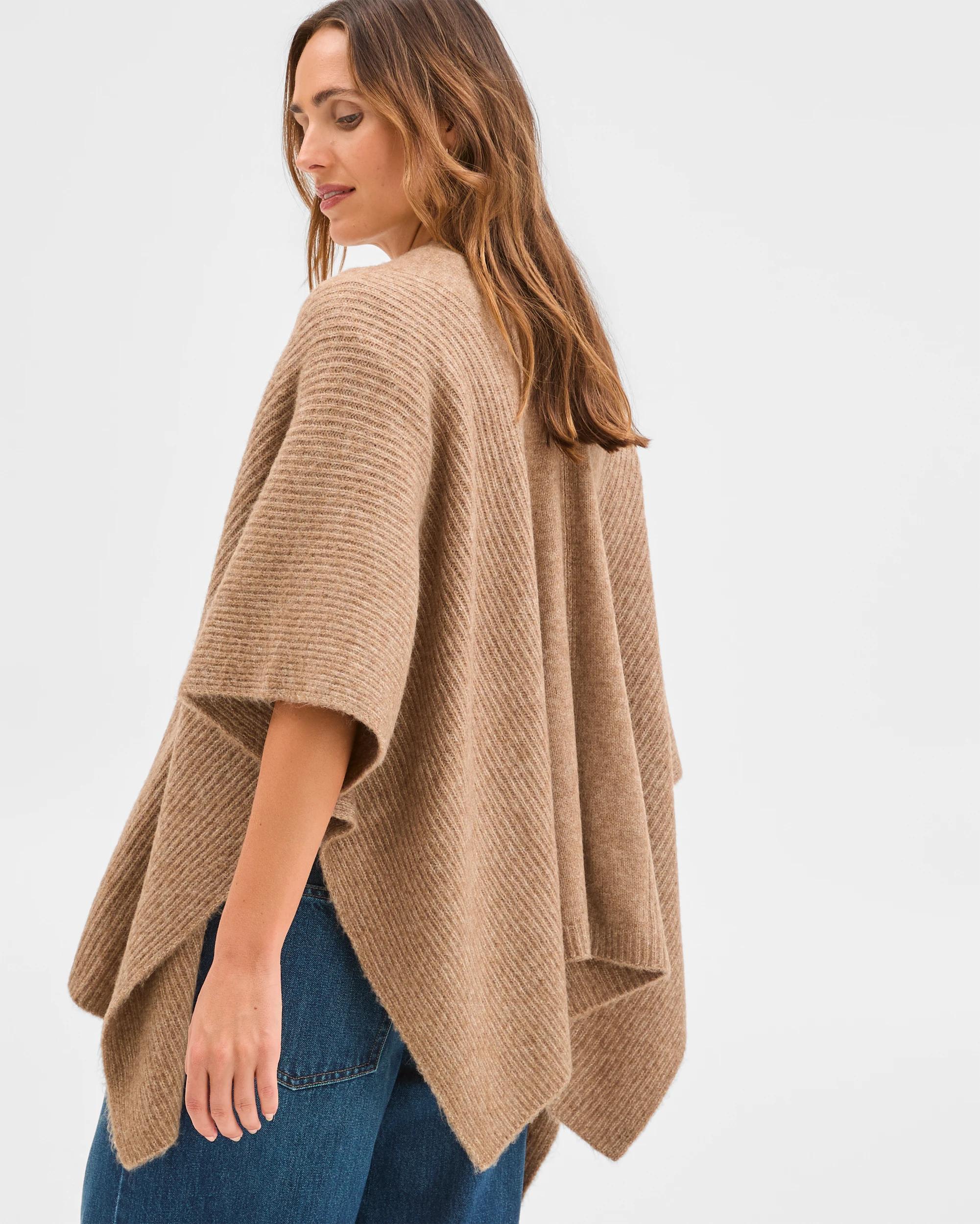 4 Target Woman Knitted Poncho TAUPE MARLE, 4 of 6