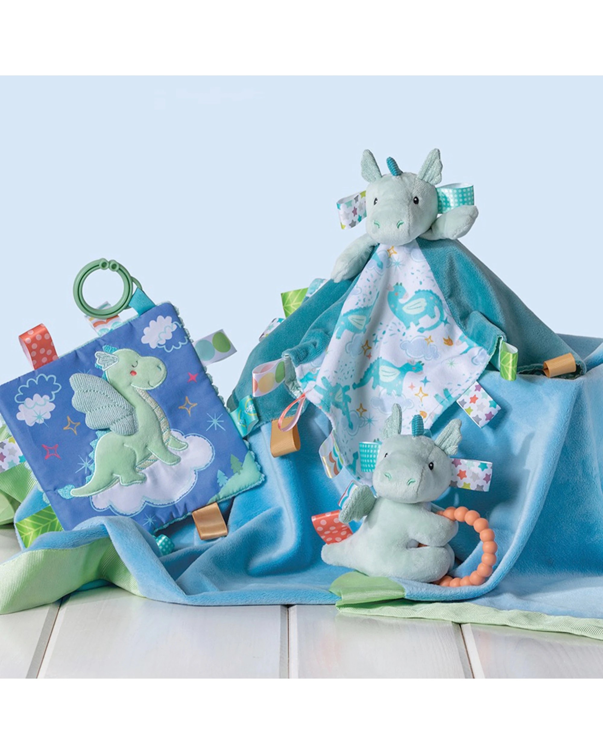6 Mary Meyer Taggies Drax Dragon Teether Rattle 0 Months BPA PVC Phthalate Safe - Green, 6 of 6
