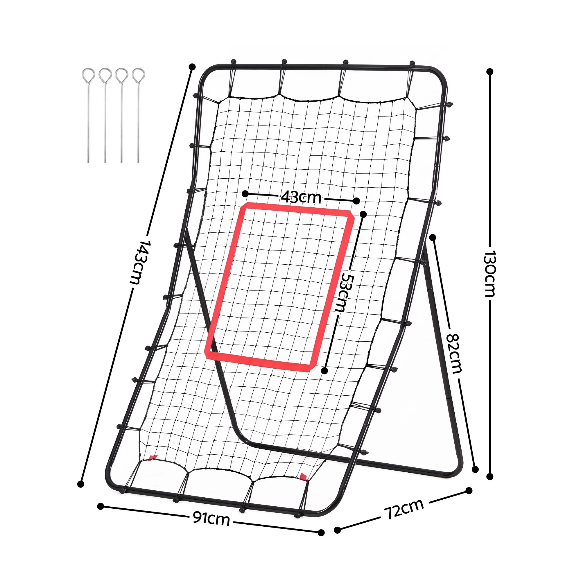 2 Everfit Baseball Rebounder Net Pitching Practice Target Screen 143cm - Black, 2 of 8