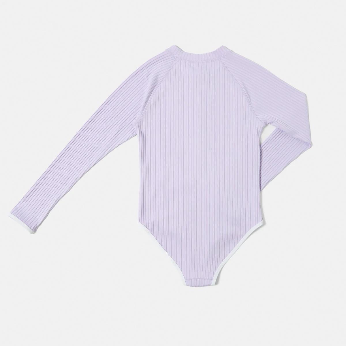 7 Long Sleeve One Piece With Contrast Bind PASTEL LILAC, 7 of 8