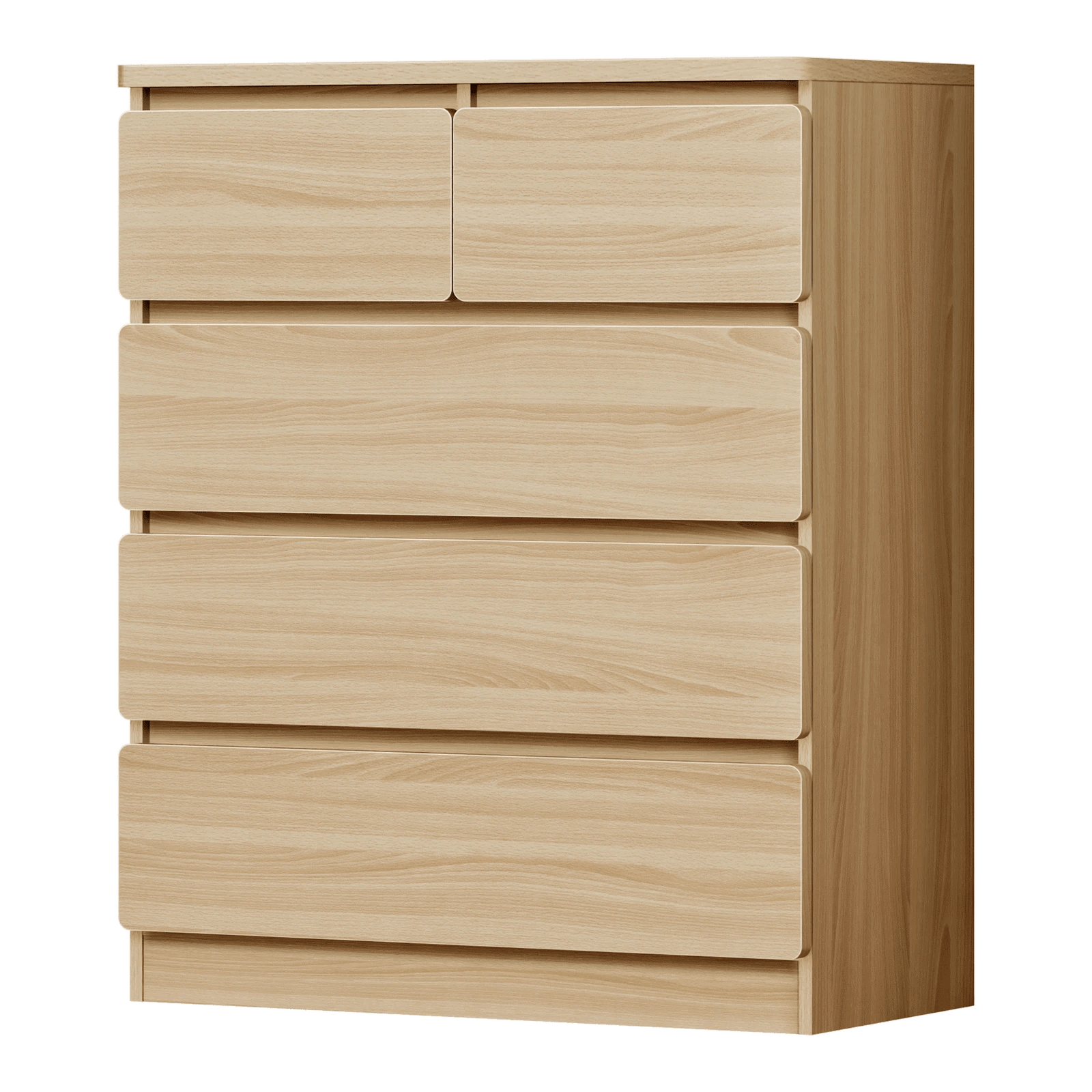 1 Alfordson 5 Chest of Drawers Minimalist Storage Cabinet Dresser - Oak, 1 of 10