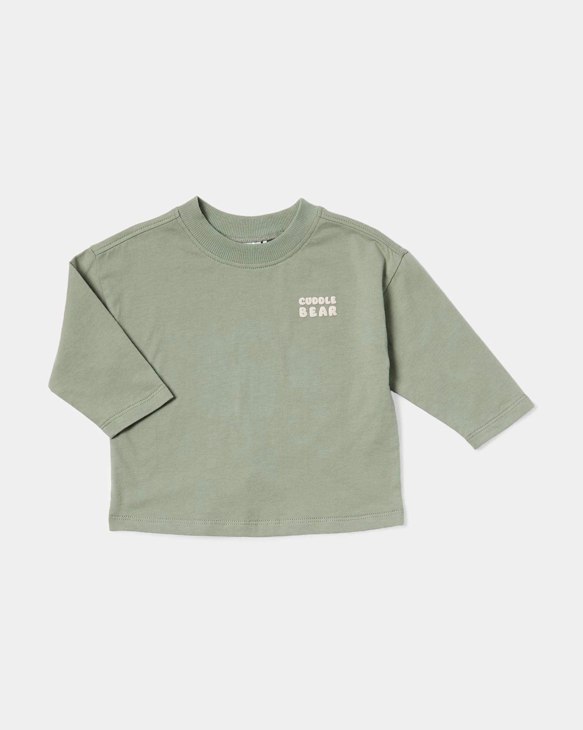 3 Long Sleeve Slub T-shirt and Pants Set Check, 3 of 6