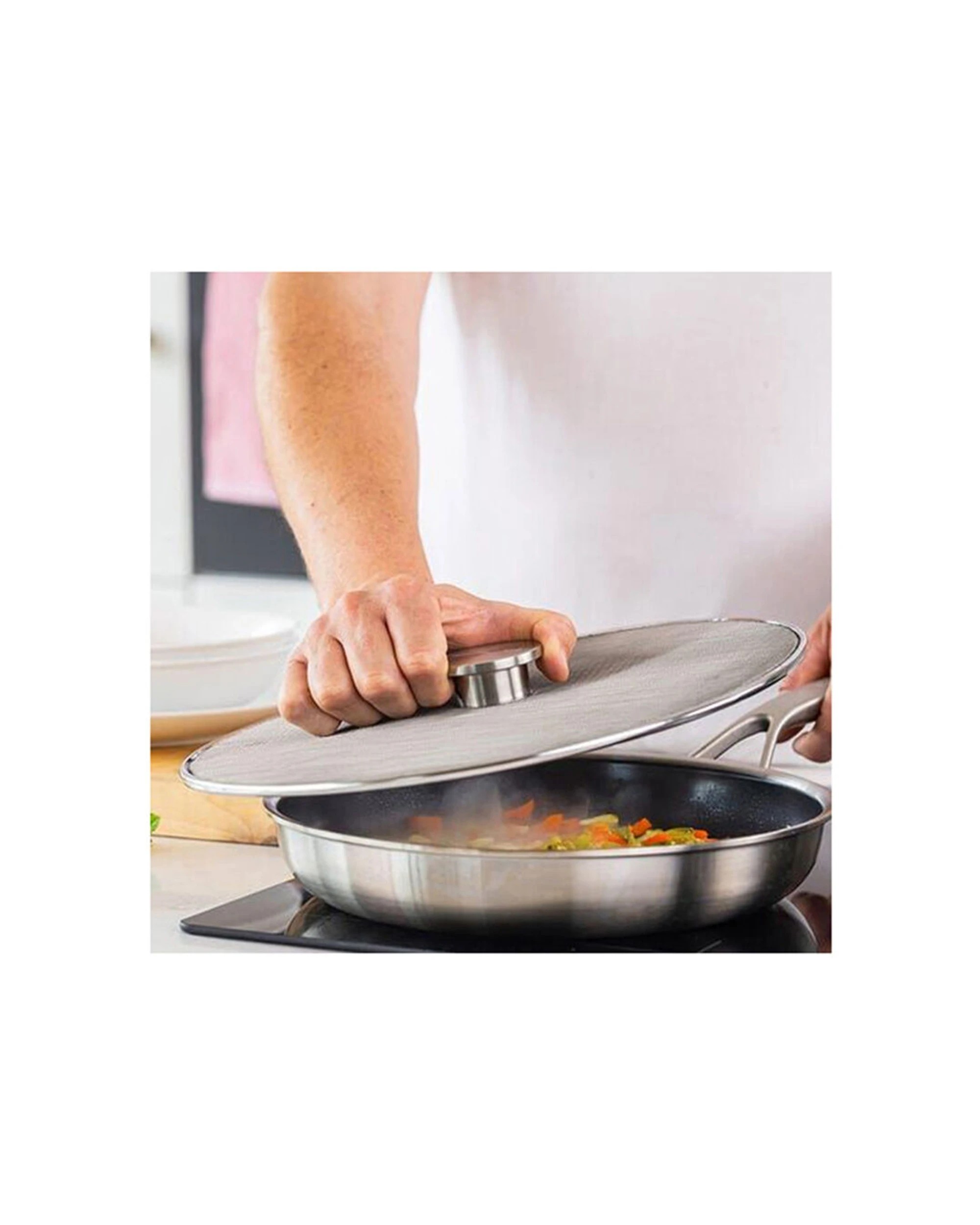 5 KitchenAid Odour Absorbing Splatter Guard Cooking Utensil 33cm - Grey, 5 of 5