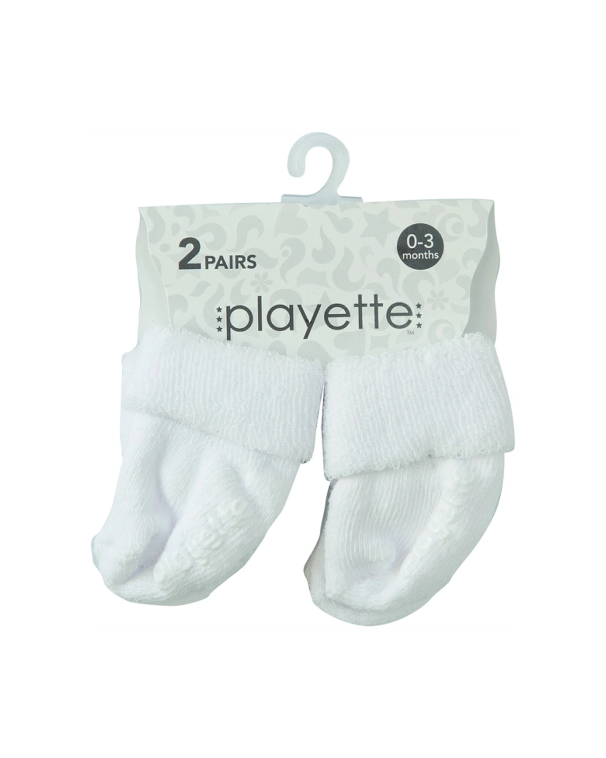2 Newborn Bootie Socks Value Bundle - White, 2 of 3