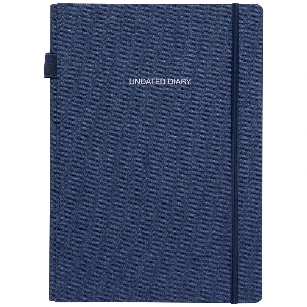 1 Otto A4 Recycled Week to View Undated Diary Navy, 1 of 6